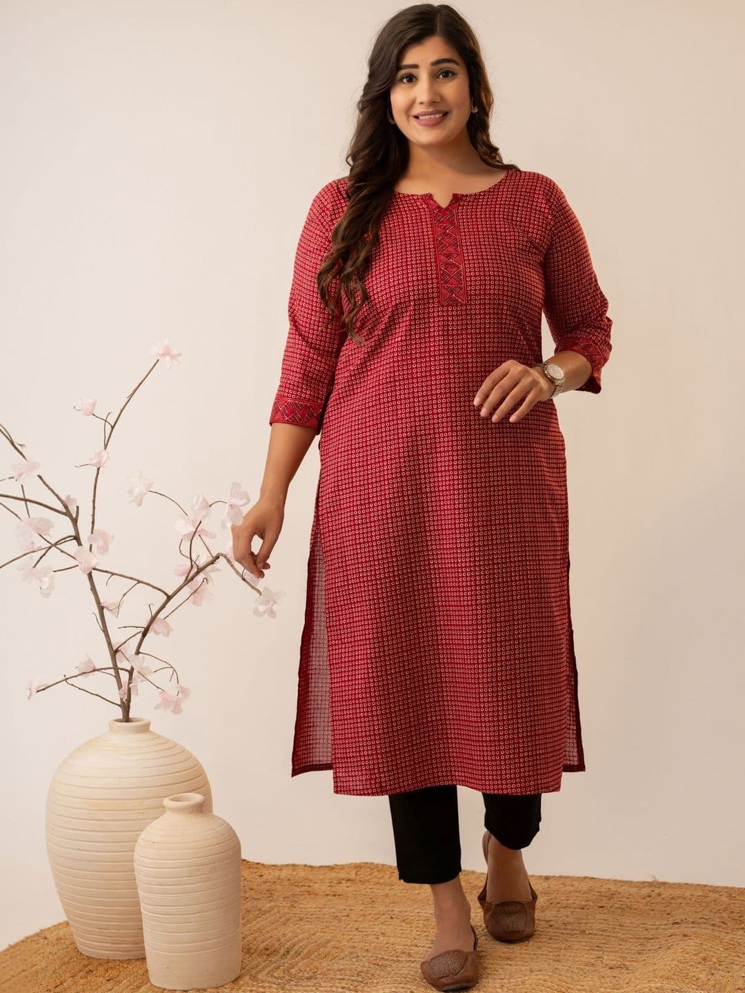 Glory Silk Women Geometric Printed Kurta - view 1