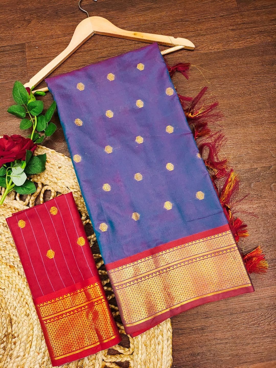 SILKWEAR Woven Design Zari Silk Cotton Handloom Paithani Saree - view 1