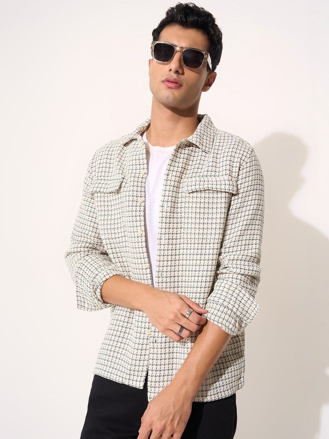 SF JEANS by Pantaloons Men Checked Woven Jacket - view 1