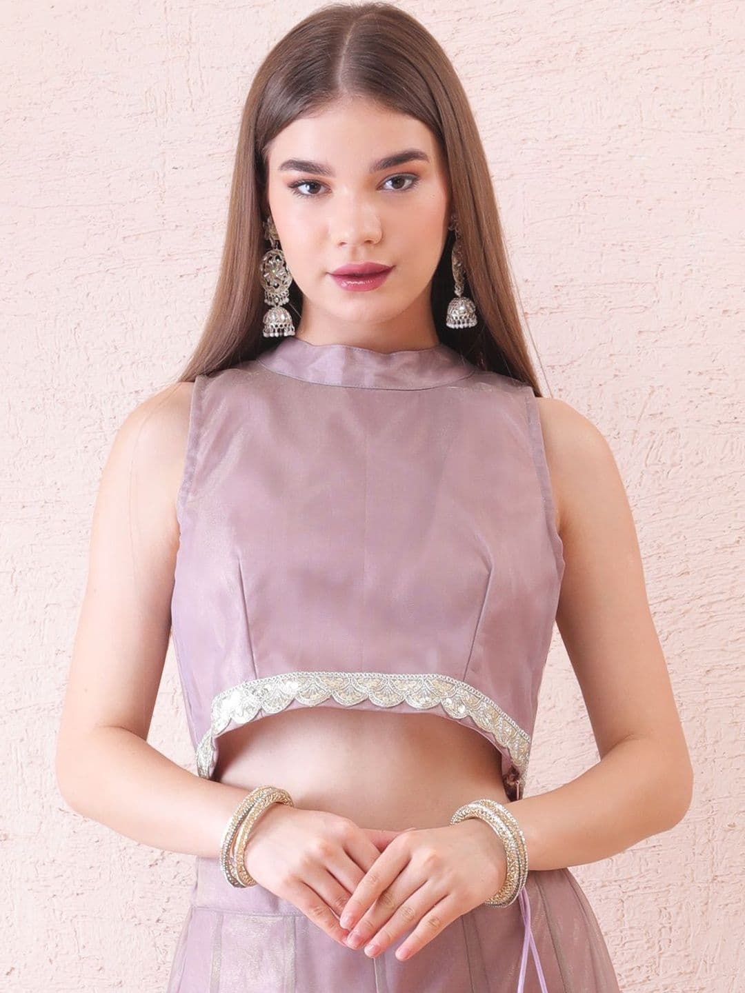 Frolic Rolic Embellished Mandarin Collar Saree Blouse - view 1