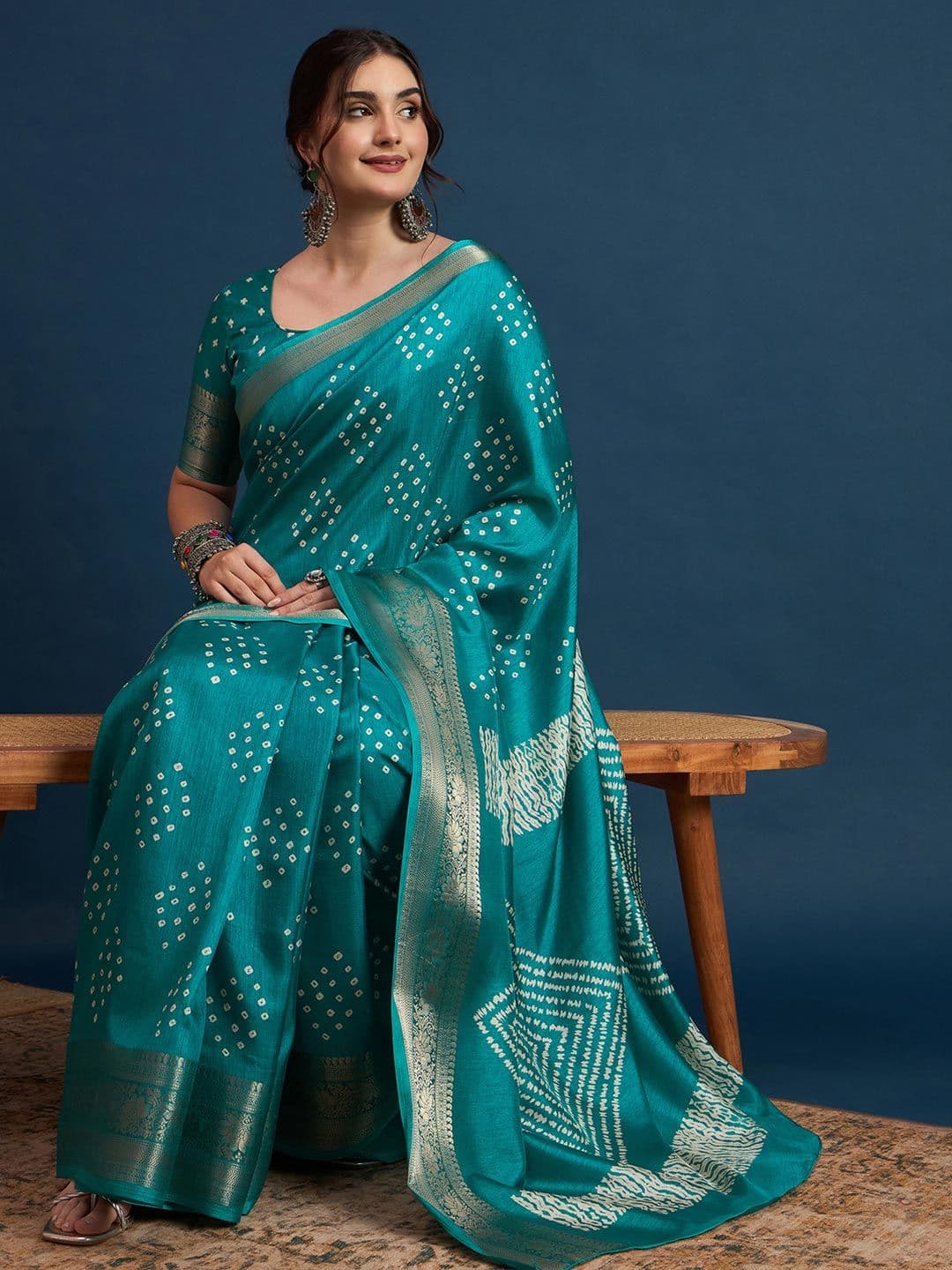 Sangria Printed Daily Wear Saree With Unstitched Blouse - view 1