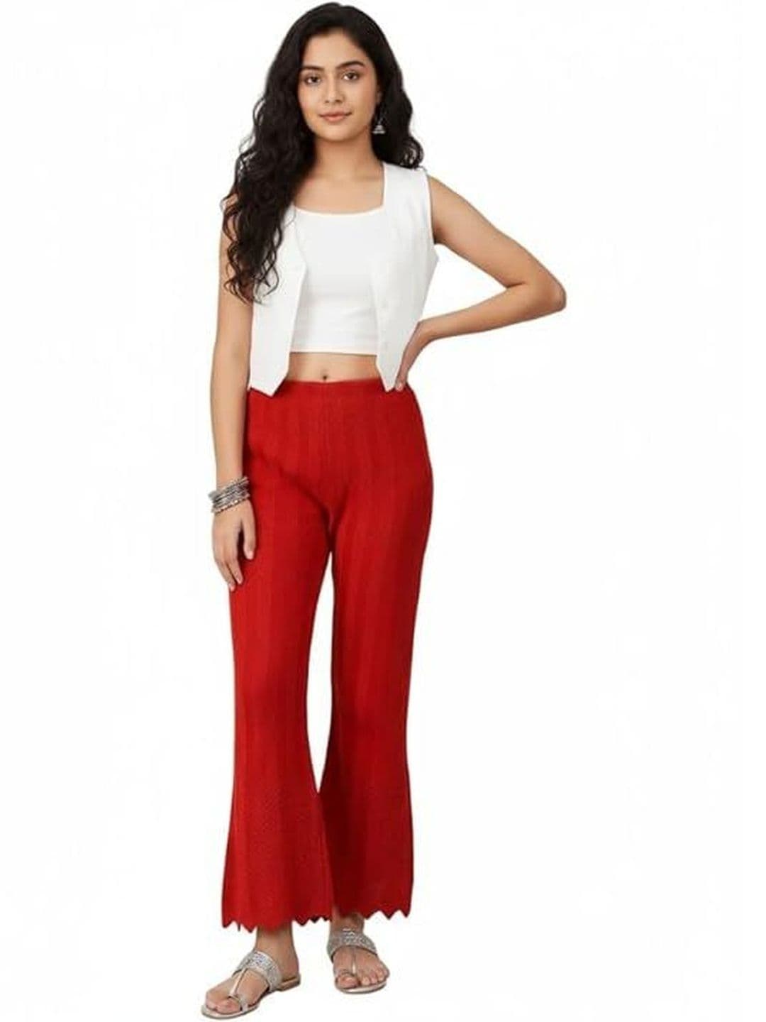 Thrifty Thread Women Knitted Palazzos - view 1