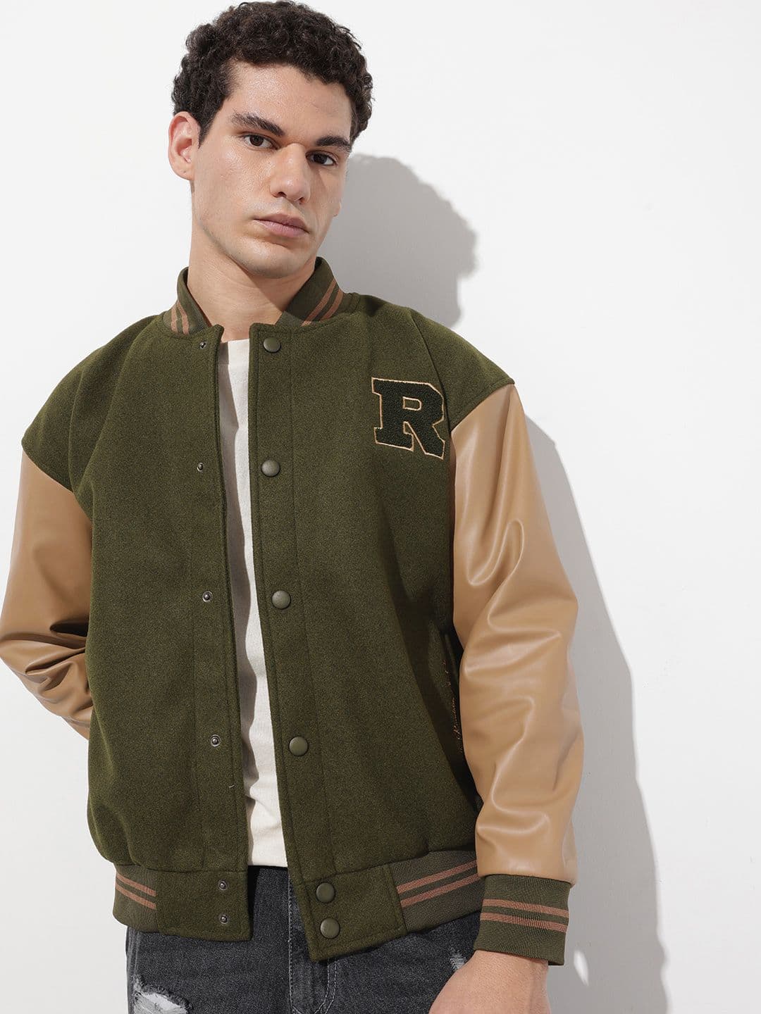 The Roadster Life Co. Mock Collar Varsity Jacket - view 1