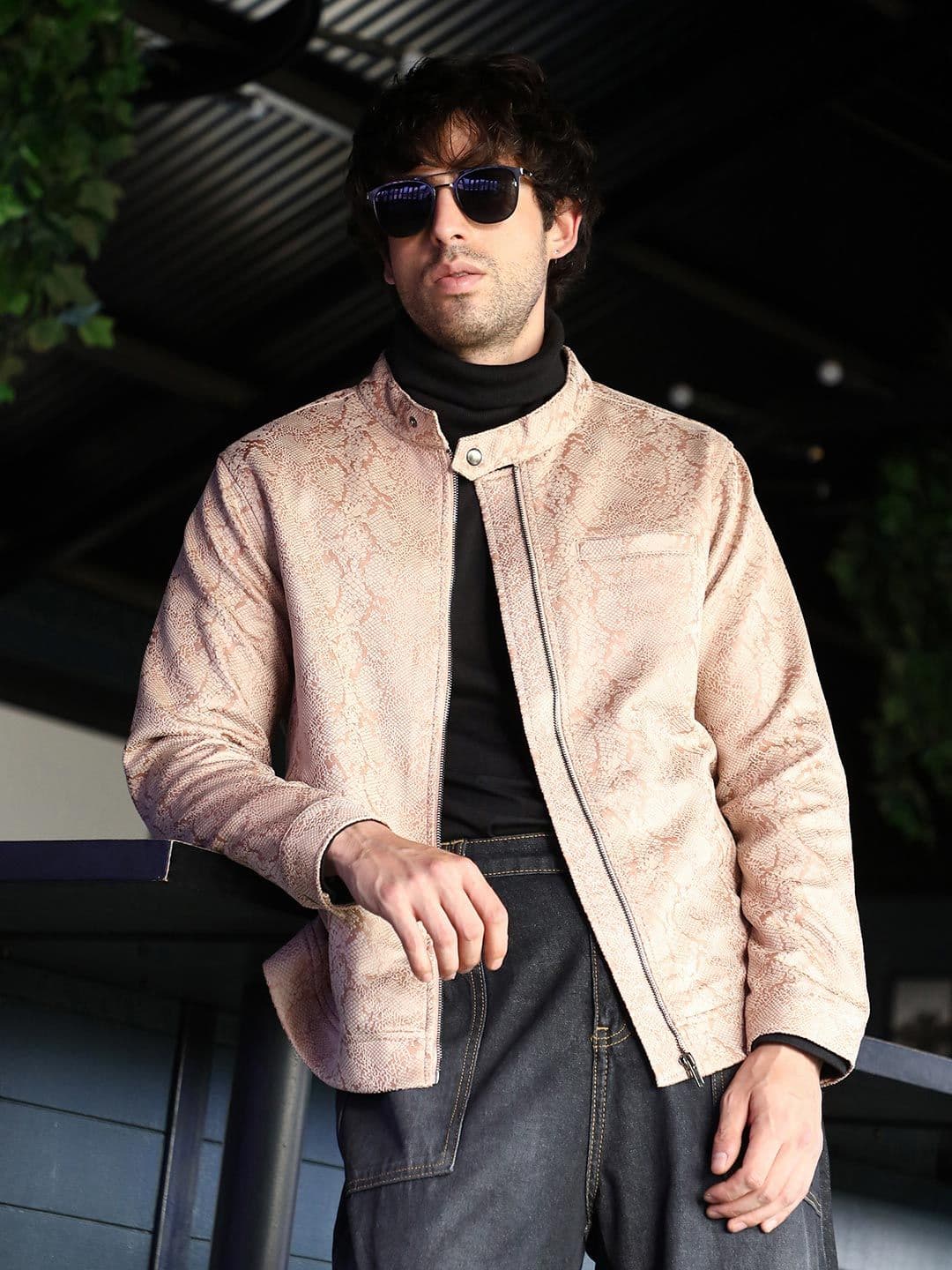 CAHOOT Textured Leather Rider Jacket - view 1