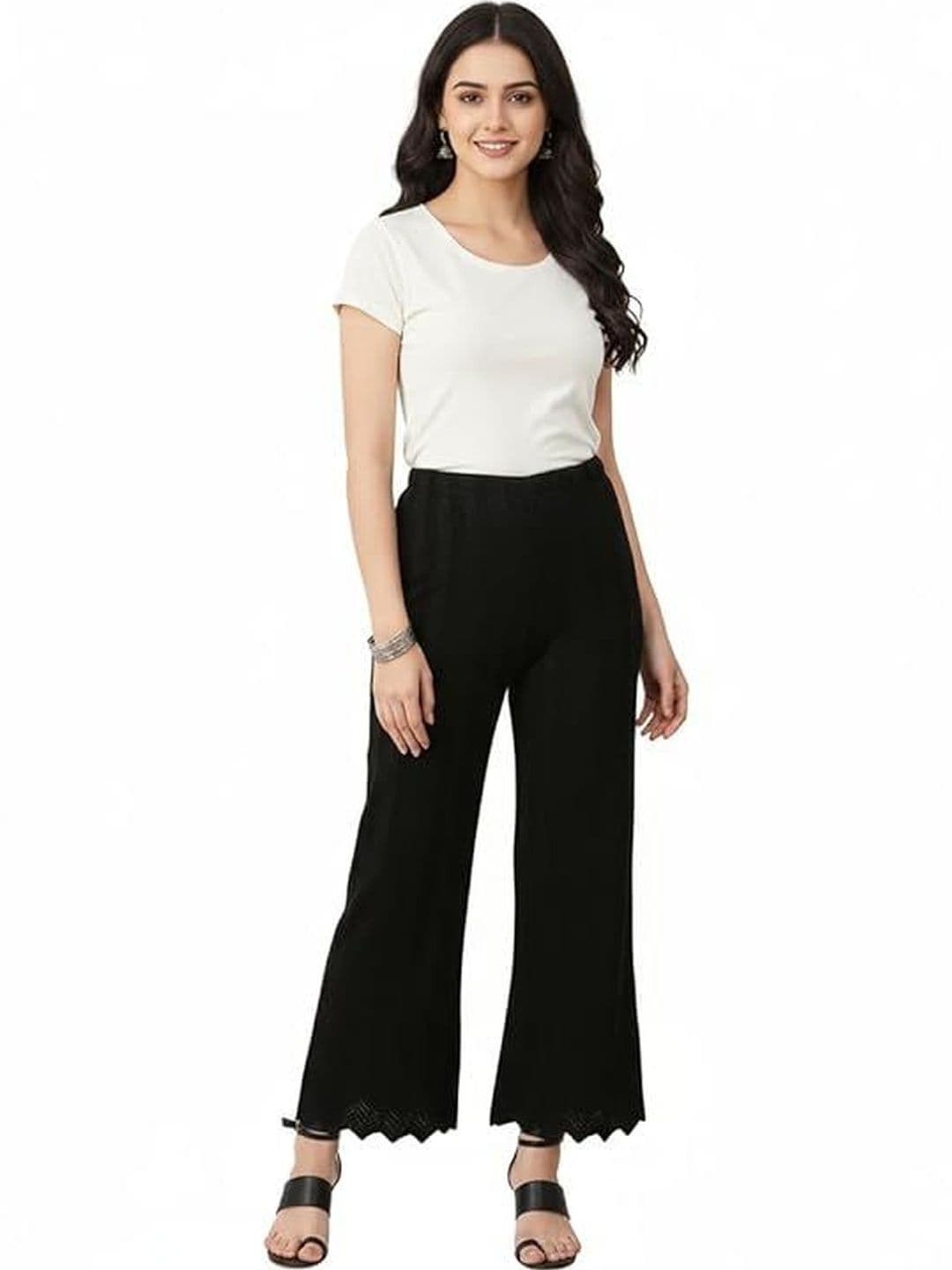 Thrifty Thread Women Knitted Ethnic Palazzos - view 1