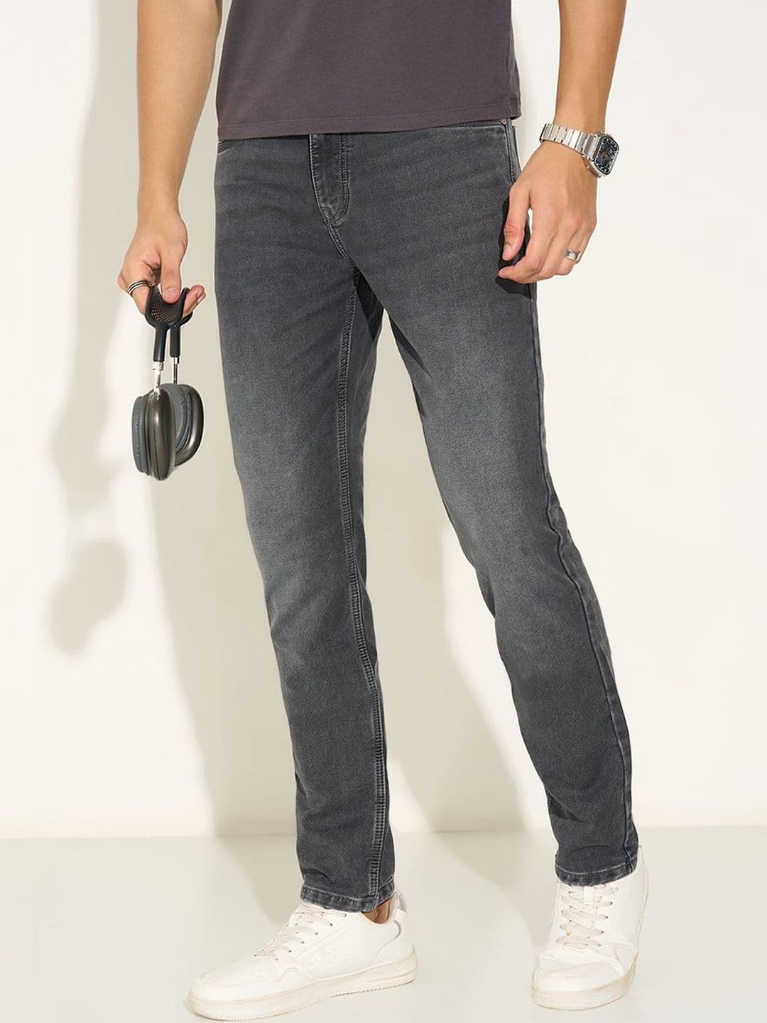 SF JEANS by Pantaloons Men Slim Fit Mid-Rise Light Fade Jeans - view 1