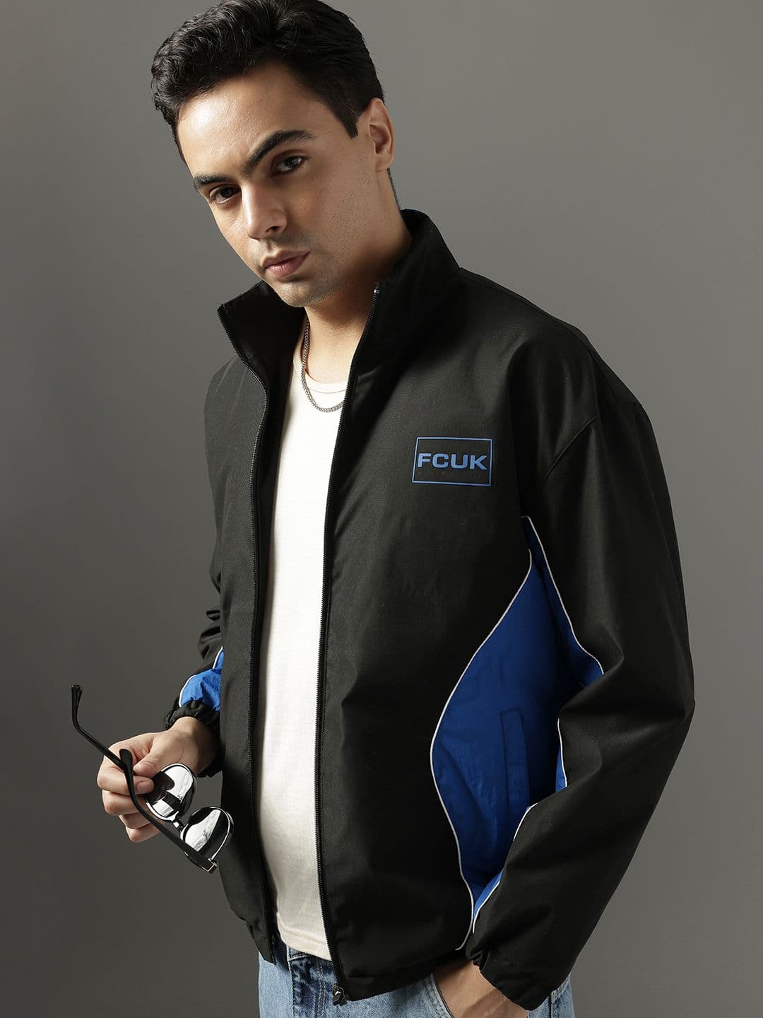 FCUK Mock Collar Colourblocked Jacket - view 1