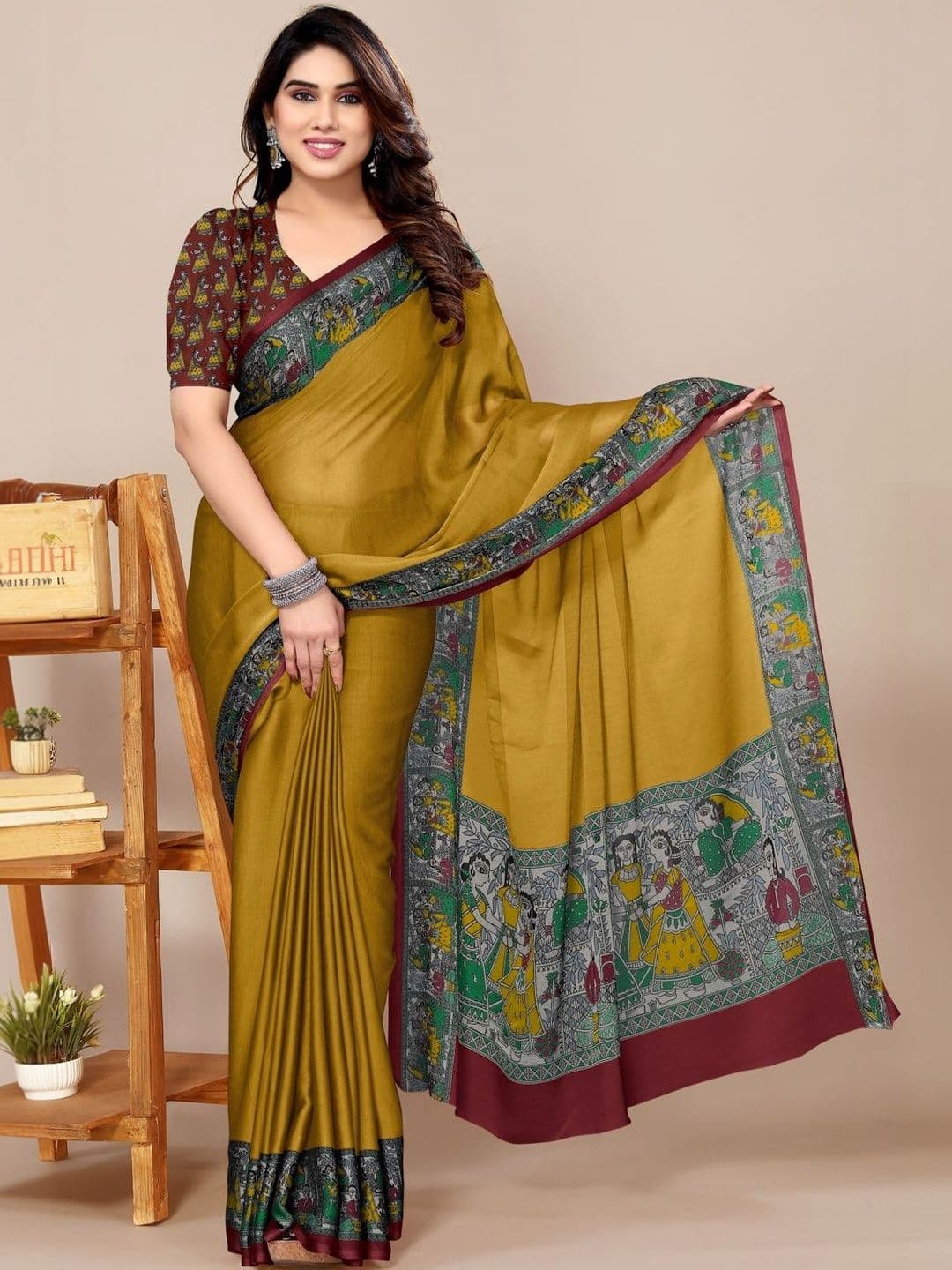 KALINI Warli Poly Chiffon Handloom Saree - view 1