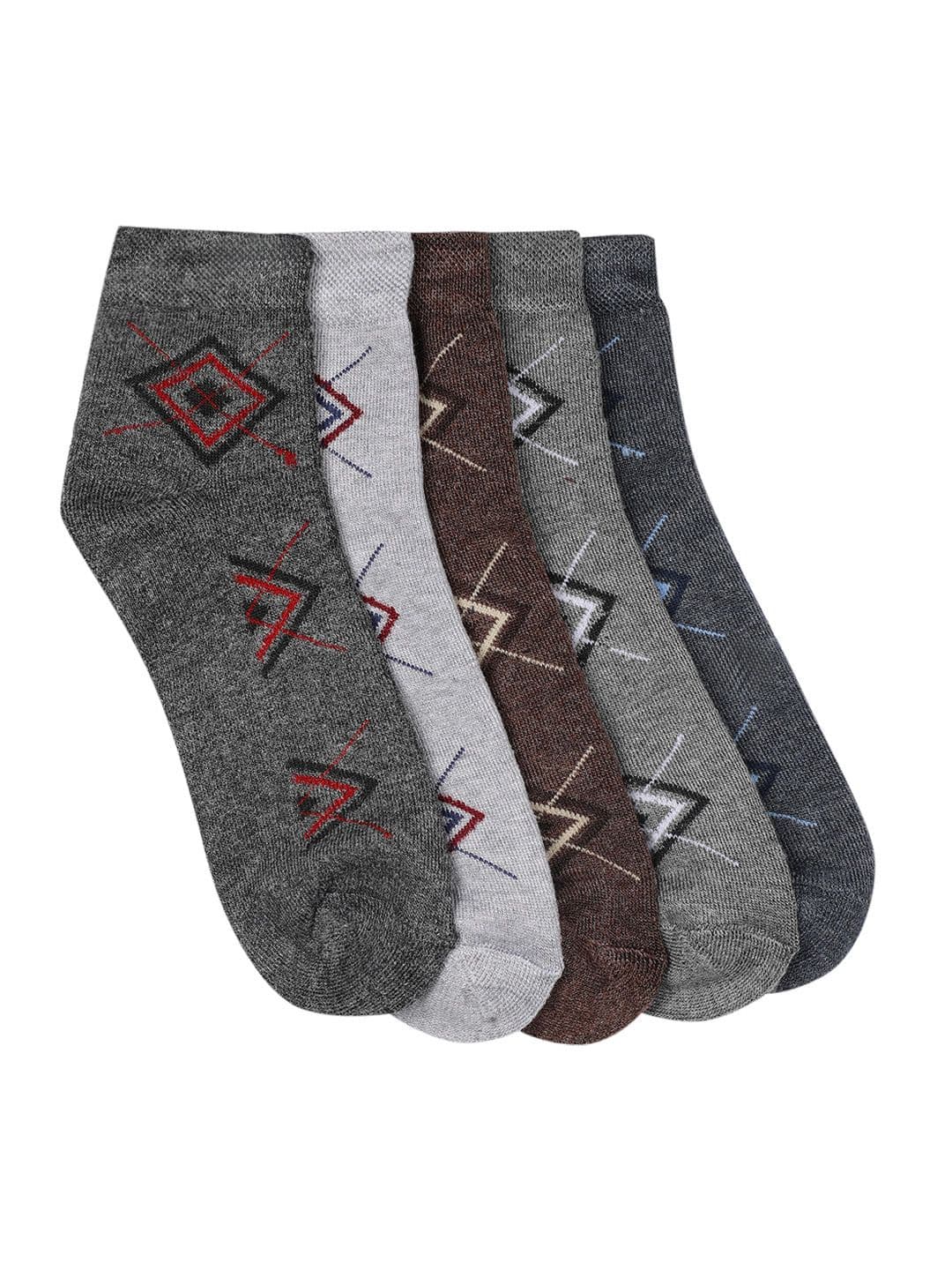 Teakwood Leathers Men Pack Of 5 Patterned Above Ankle Length Socks - view 1