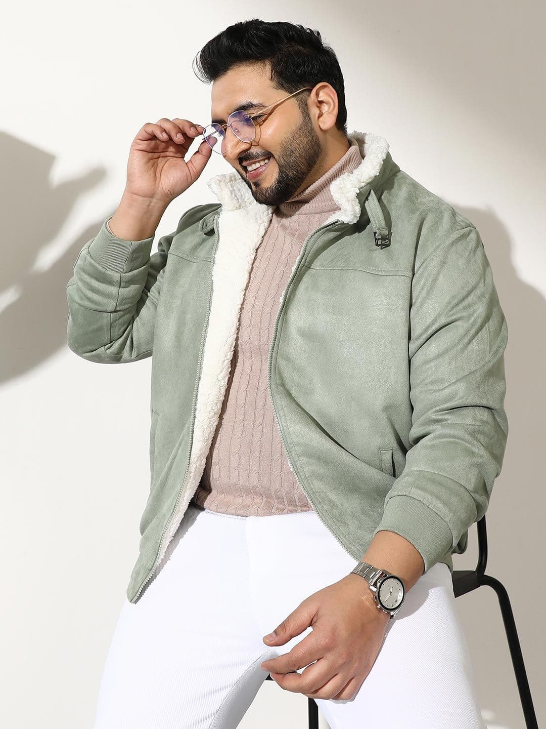 Instafab Plus Men Suede Windcheater Outdoor Bomber Jacket - view 1