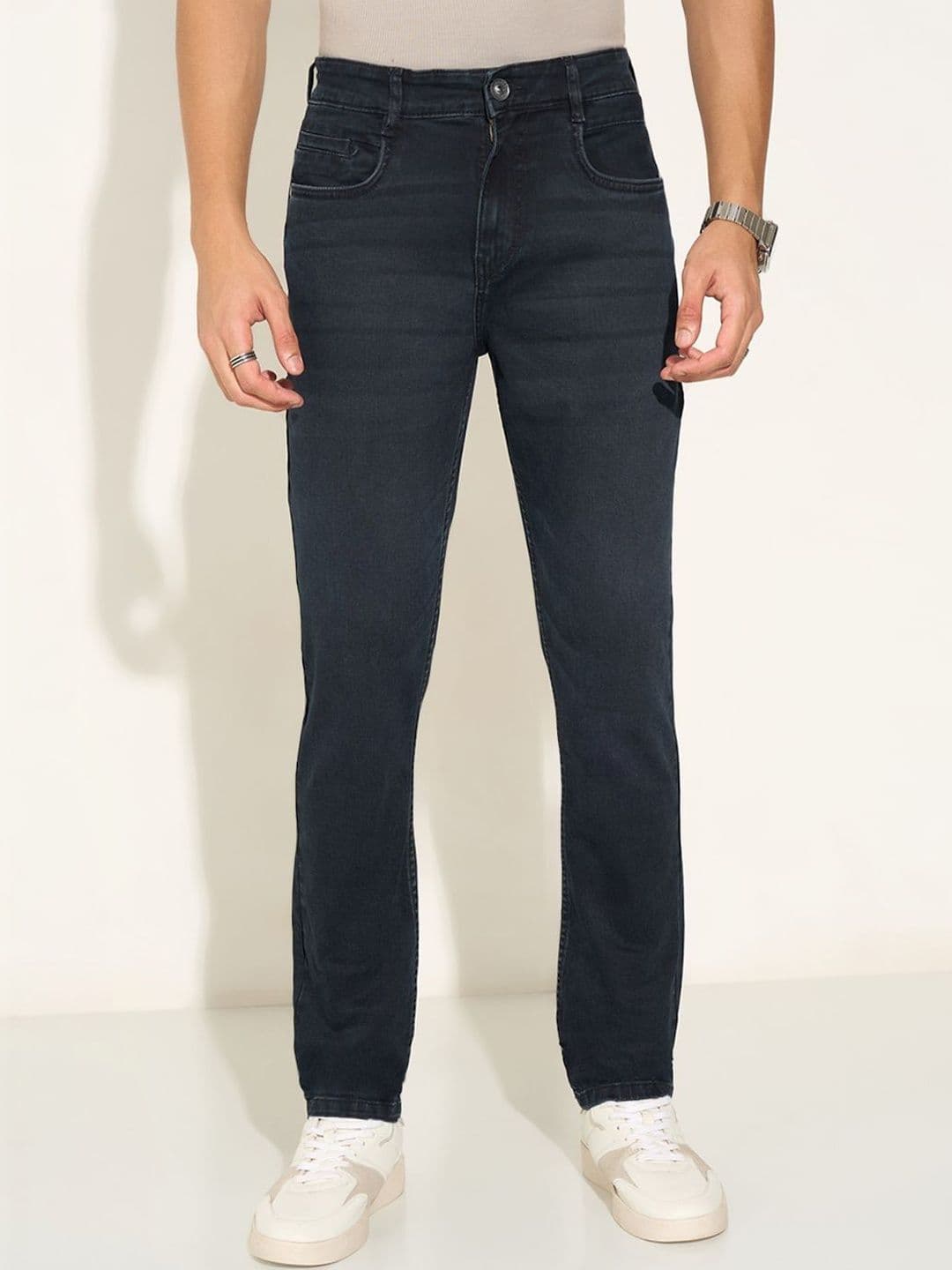 SF JEANS by Pantaloons Men Slim Fit Mid-Rise Light Fade Jeans - view 1