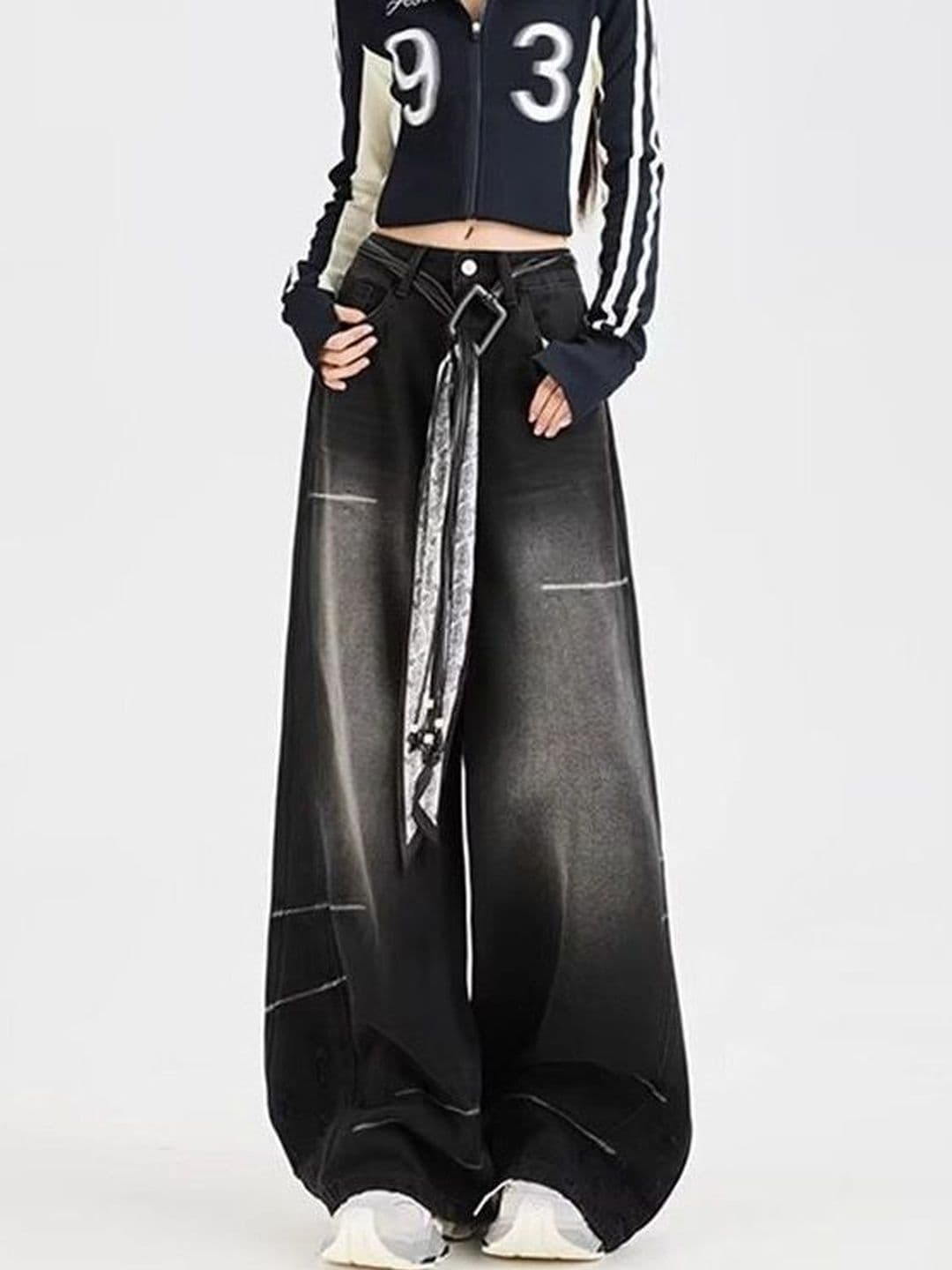 StyleCast x Revolte Women Wide Leg Mid-Rise Light Fade Jeans - view 1
