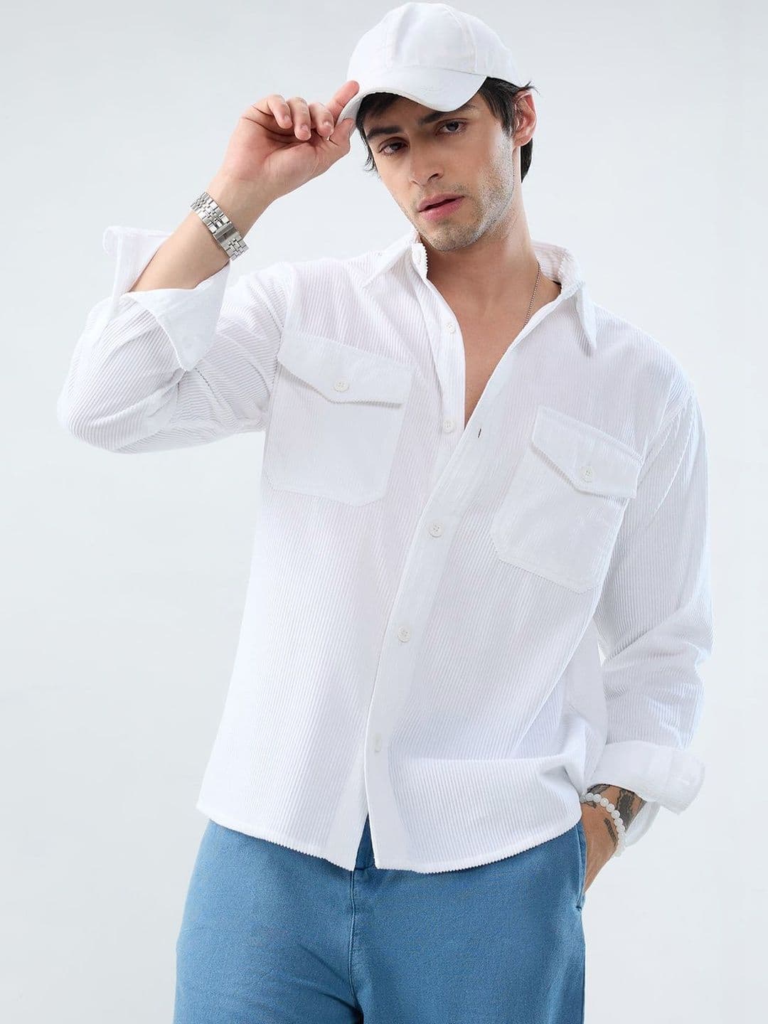 VASTRADO Winter Corduroy Cotton Long Sleeves Slim Fit Shirt - view 1