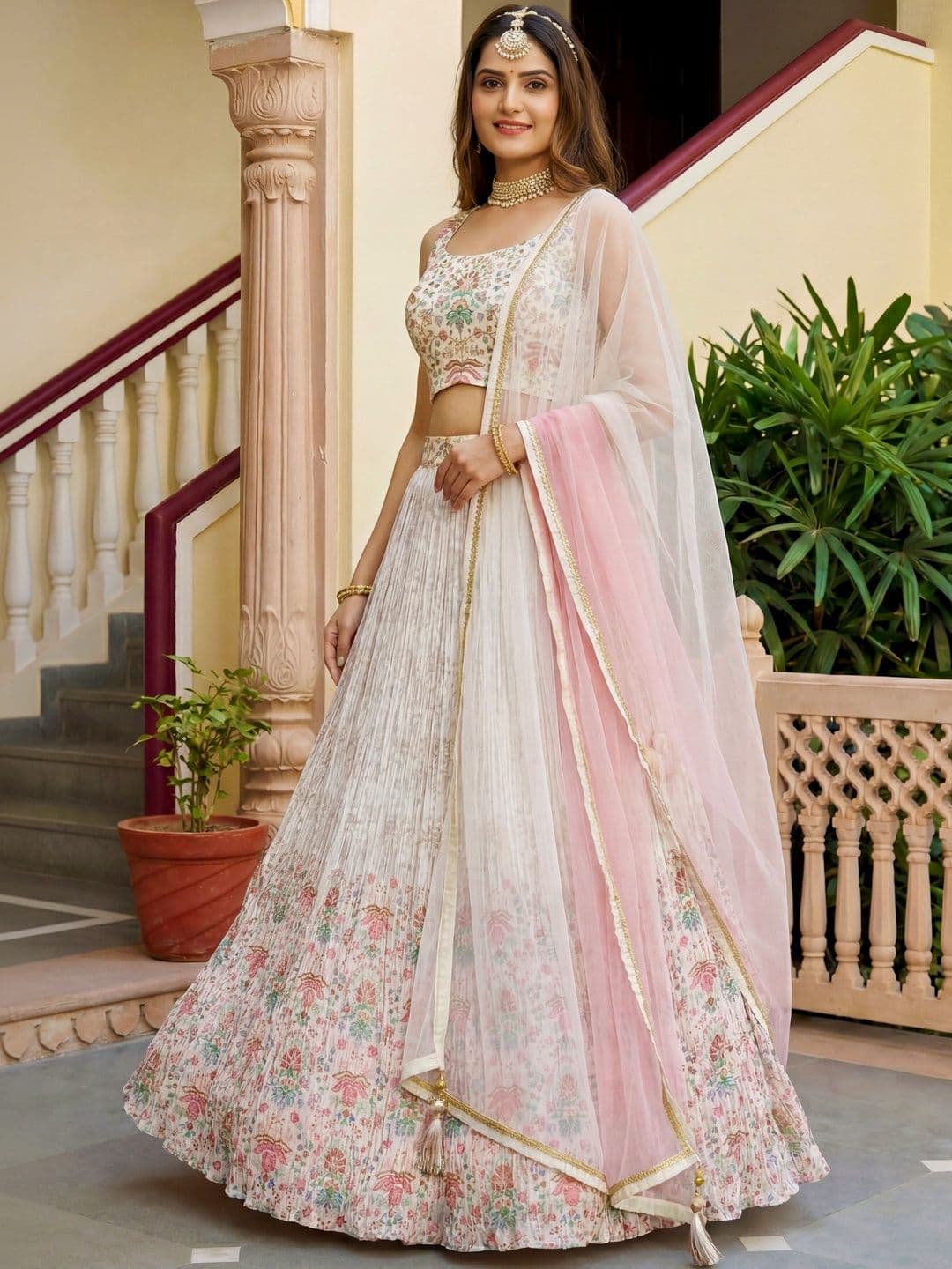 ETHNIC PLUS Embroidered Zari Thread Work Lehenga Choli With Dupatta - view 1