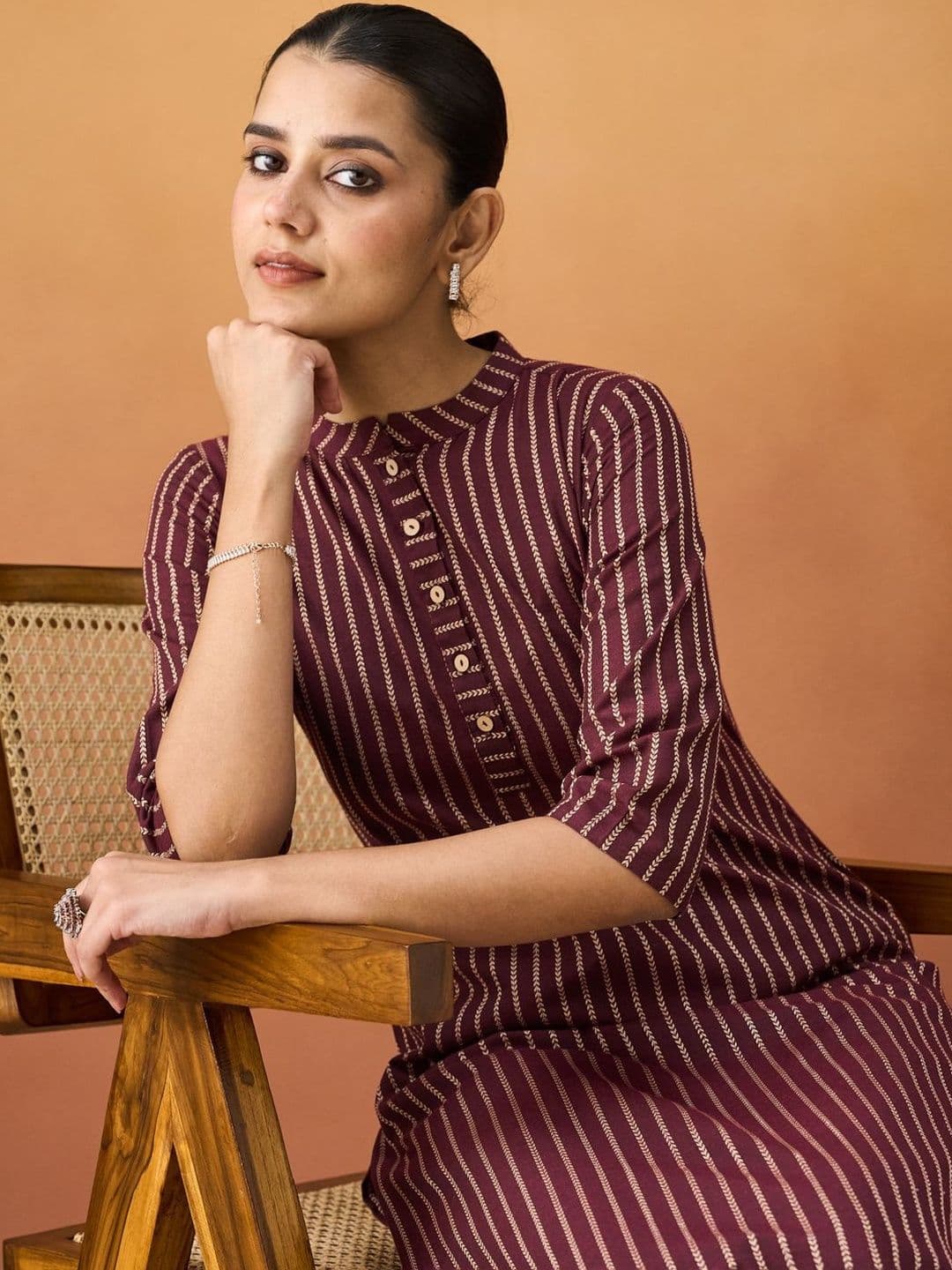 Anouk Mirage Women Striped Kurta - view 1