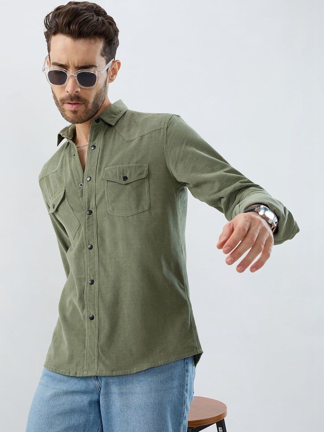 VASTRADO Regal Double Cotton Long Sleeves Slim Fit Shirt - view 1