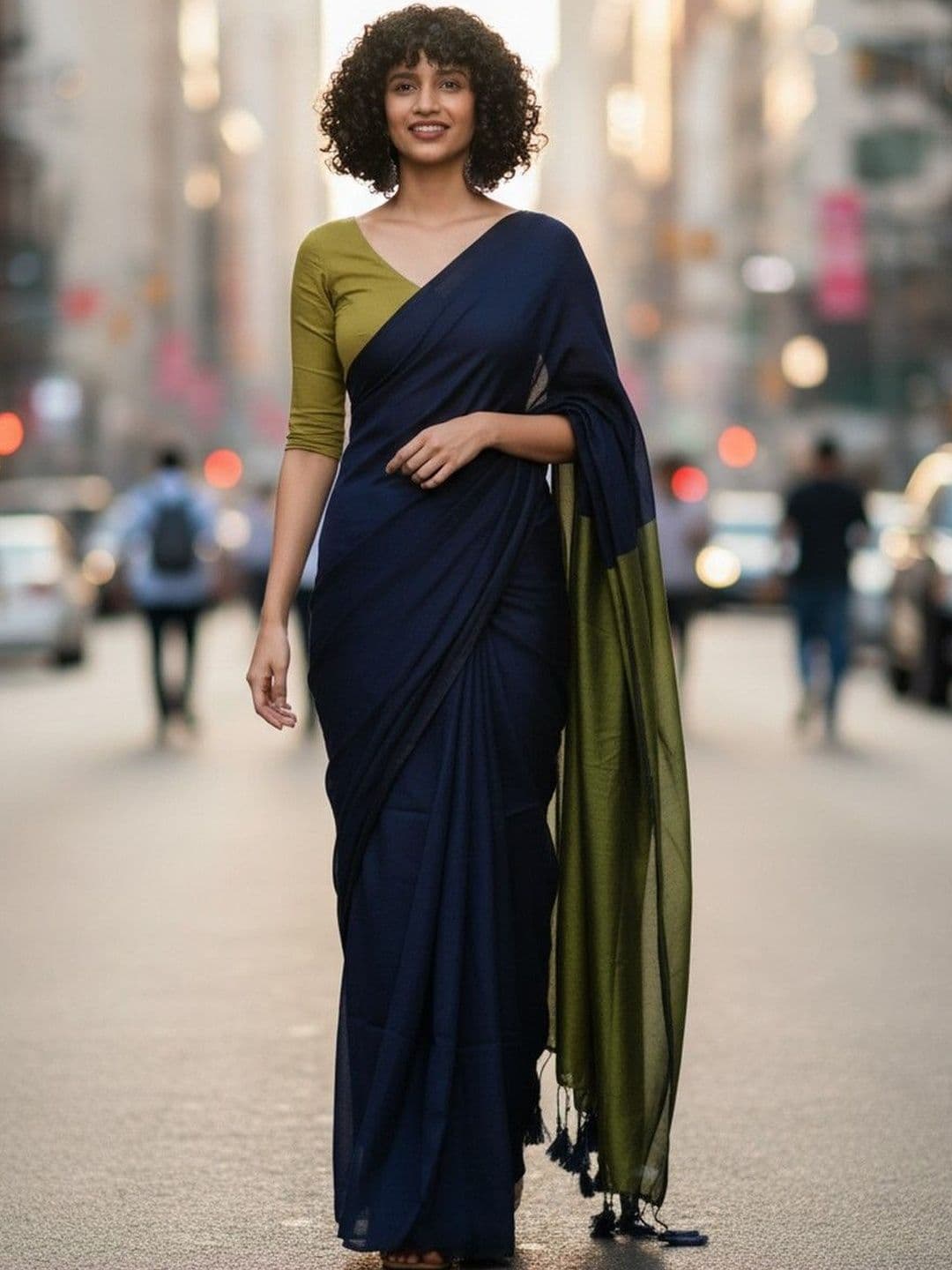 Brynbrit Pure Cotton Khadi Saree - view 1