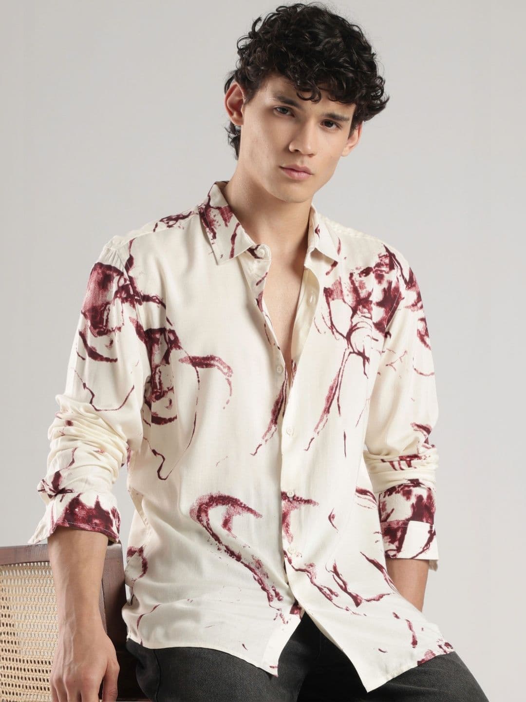 HERE&NOW Men Slim Fit Printed Casual Shirt