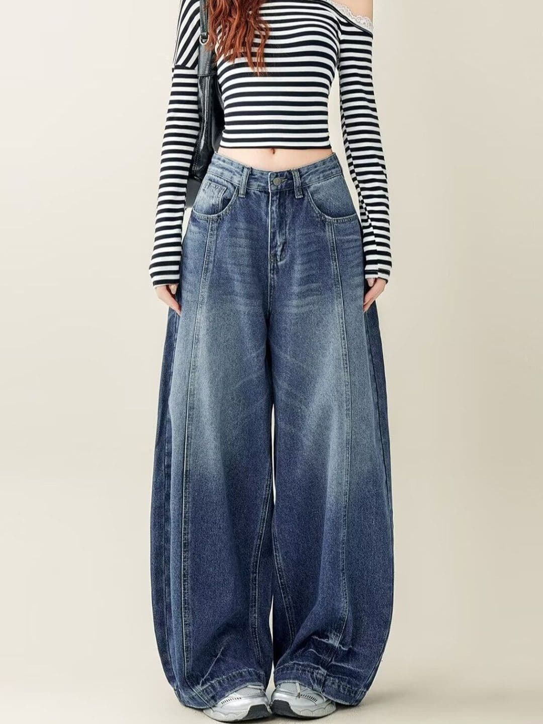 StyleCast x Revolte Women Wide Leg Mid-Rise Light Fade Jeans - view 1