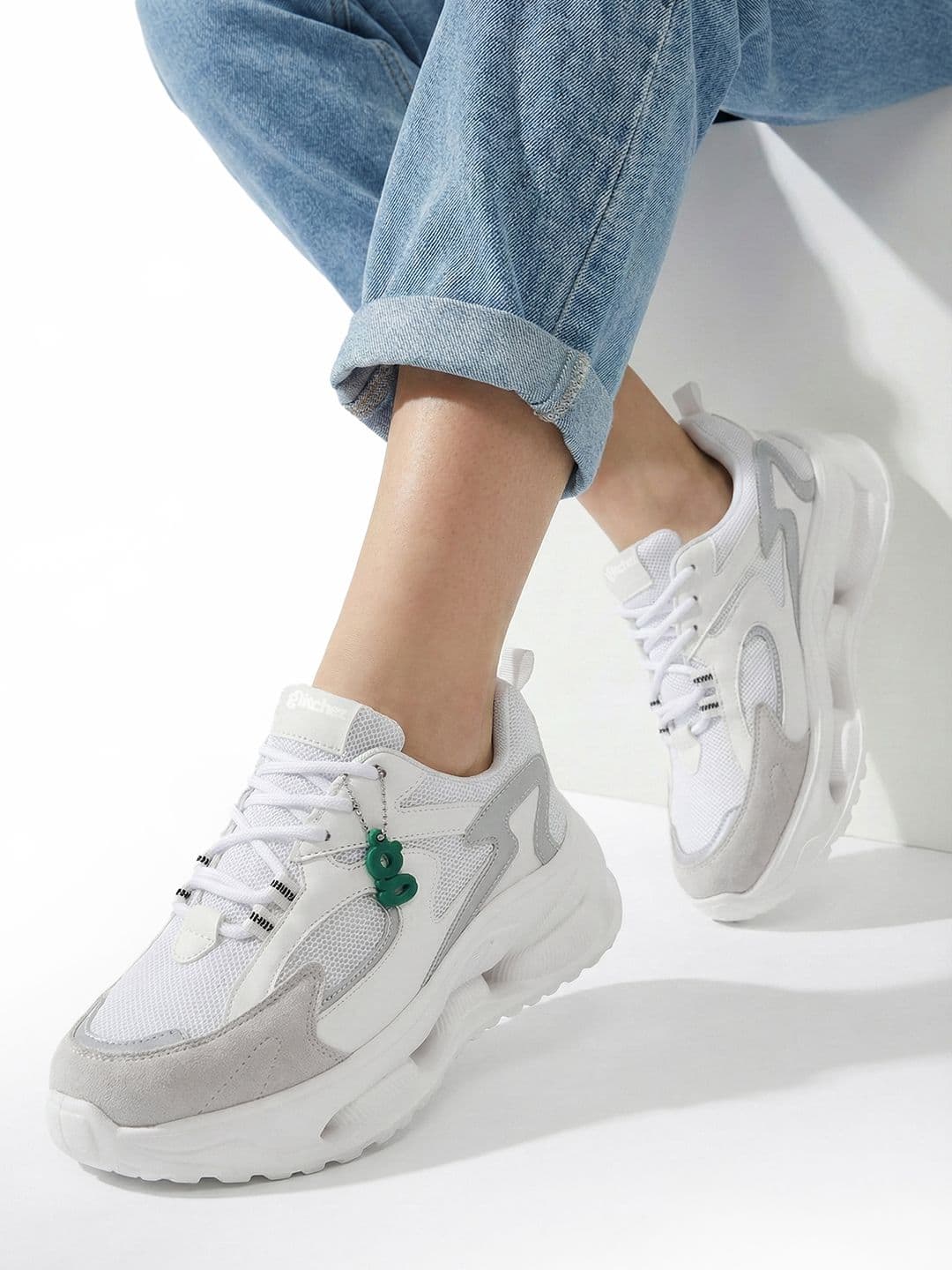 glitchez Women Lace-Up Chunky Sole Sneakers - view 1