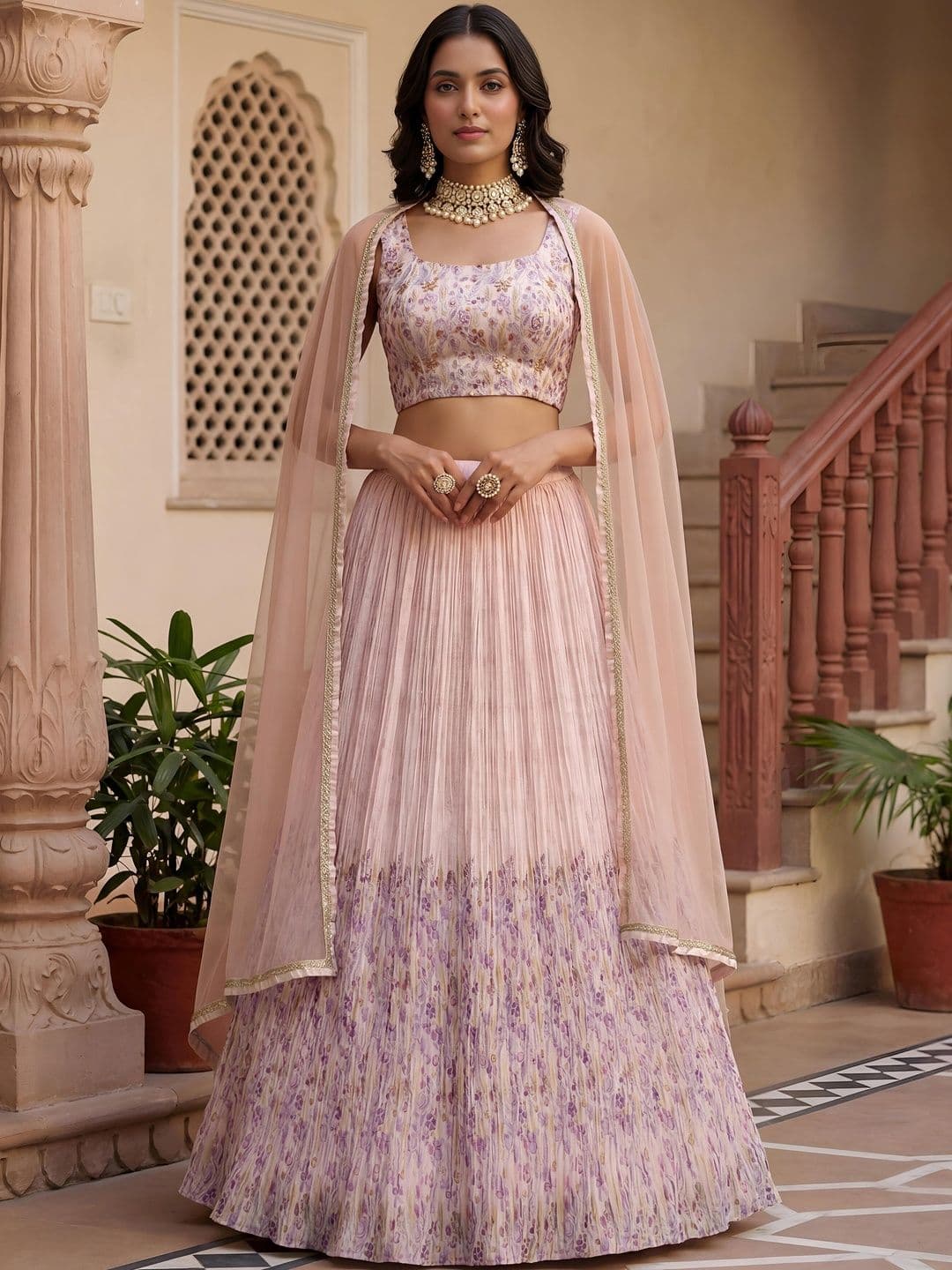 Zeel Clothing Embroidered Thread Work Semi-Stitched Lehenga & Blouse With Dupatta - view 1