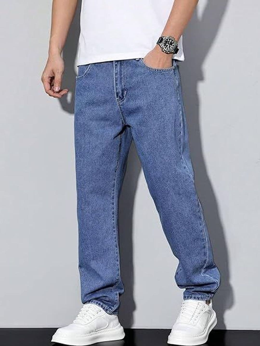 BAESD Men Relaxed Fit High-Rise Light Fade Stretchable Jeans - view 1