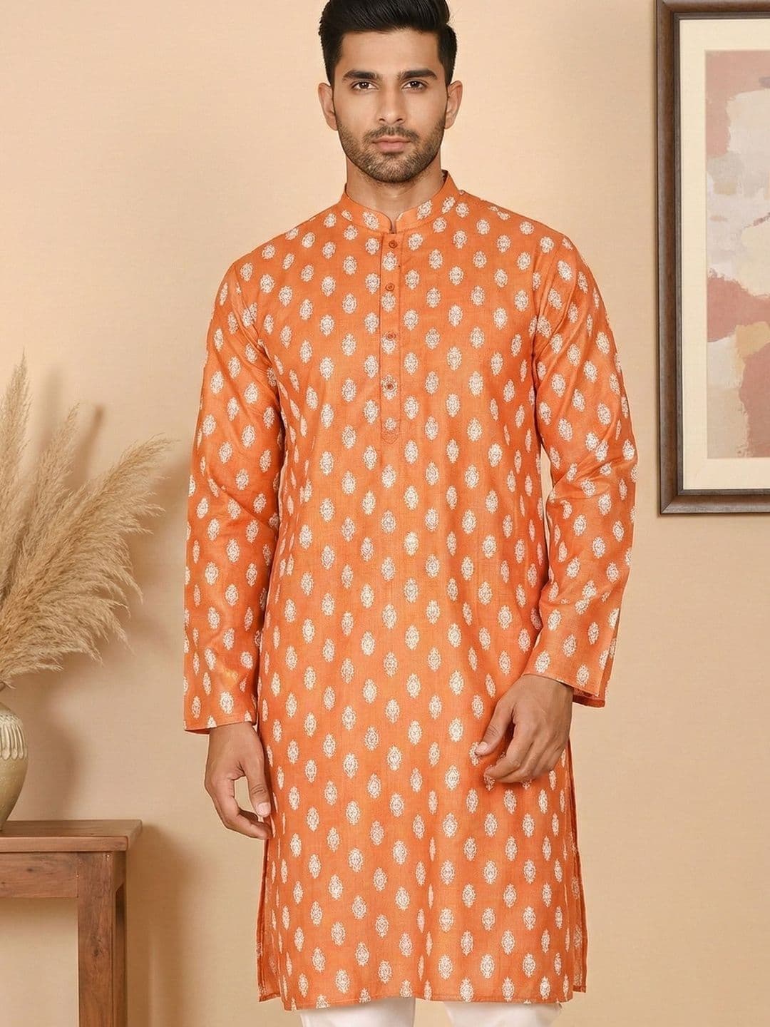 Jompers Men Floral Printed Kurta - view 1