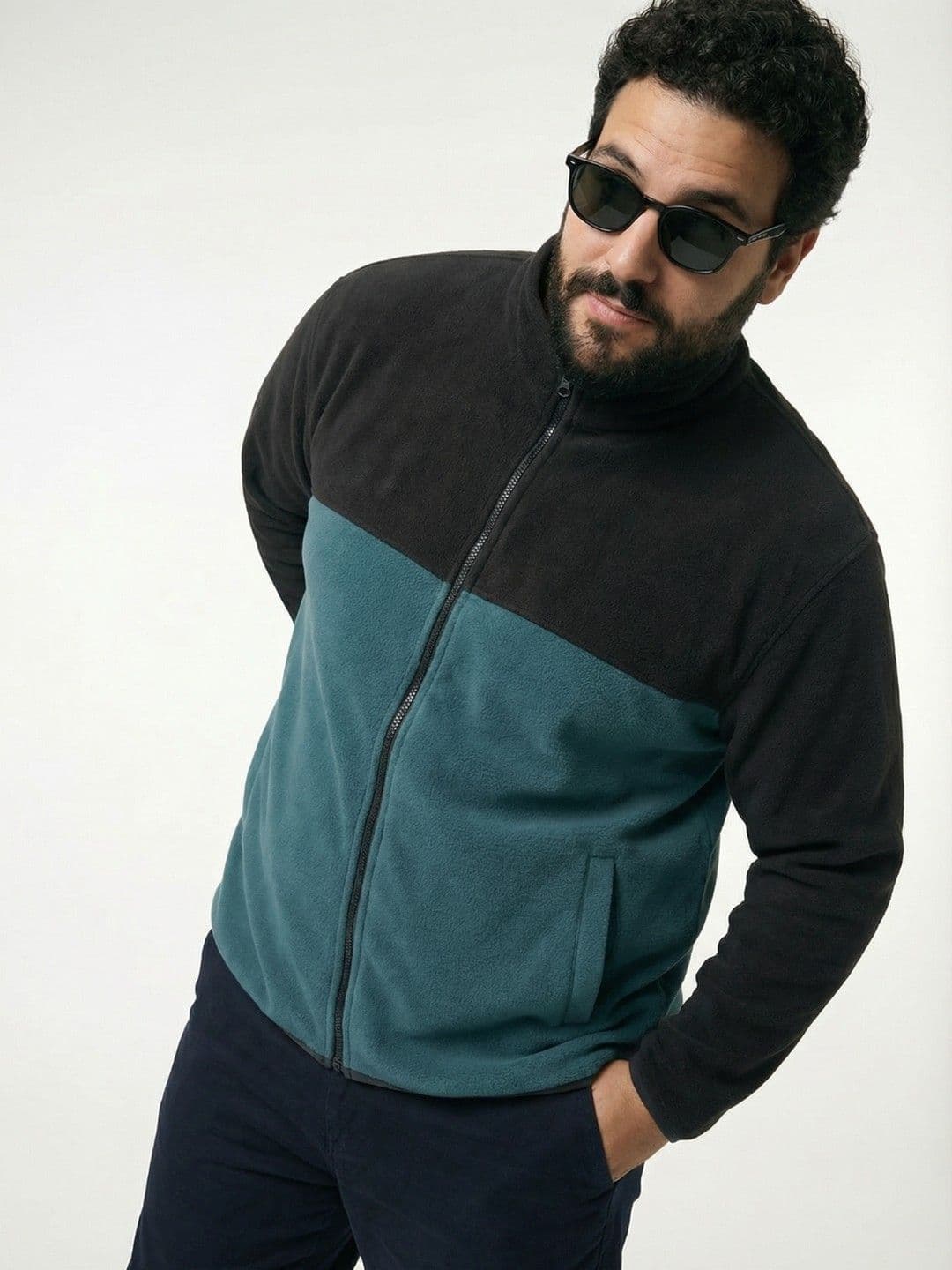 UNSTD Men Plus Size Casual Fleece Jacket - view 1