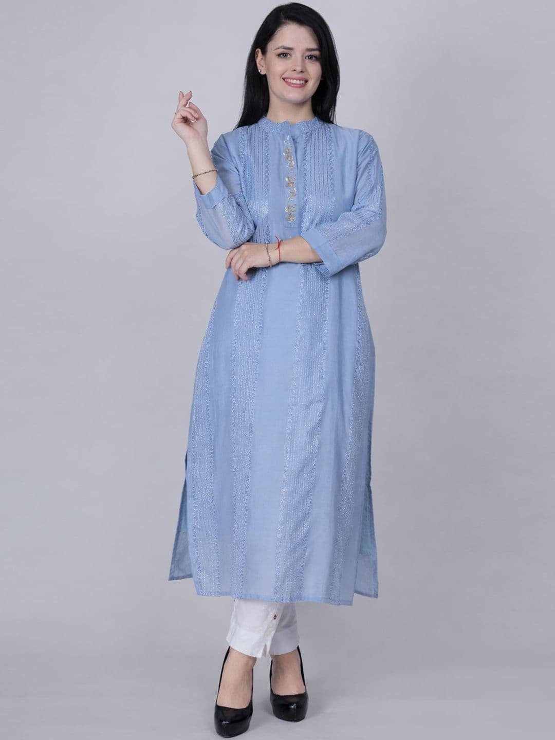 4u Fashion Women Chanderi Silk Kurta - view 1
