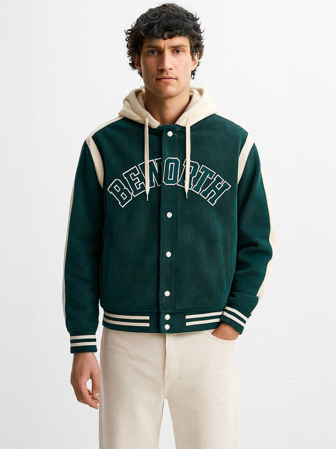 The Indian Garage Co Men Typography Varsity Jacket Embroidered - view 1