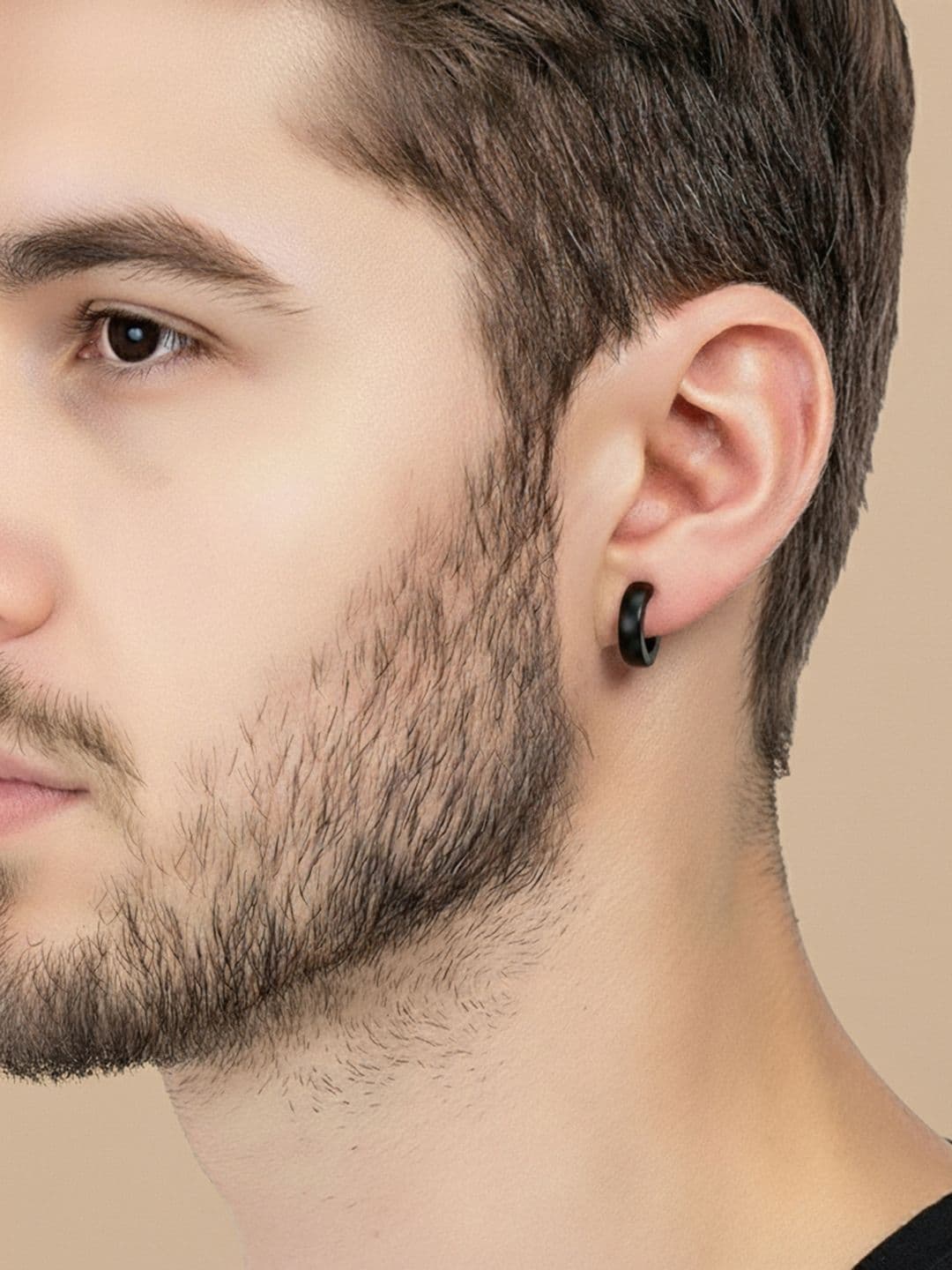 Peora Men Stainless Steel Circular Studs Earrings - view 1