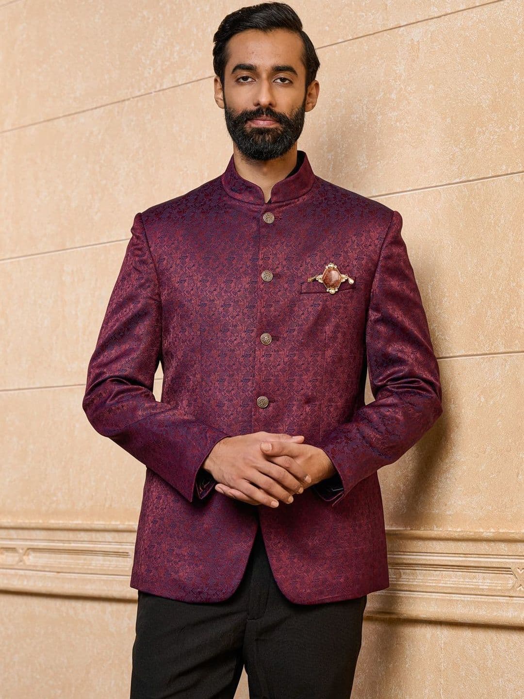 Tasva Printed Woven Nehru Jackets - view 1