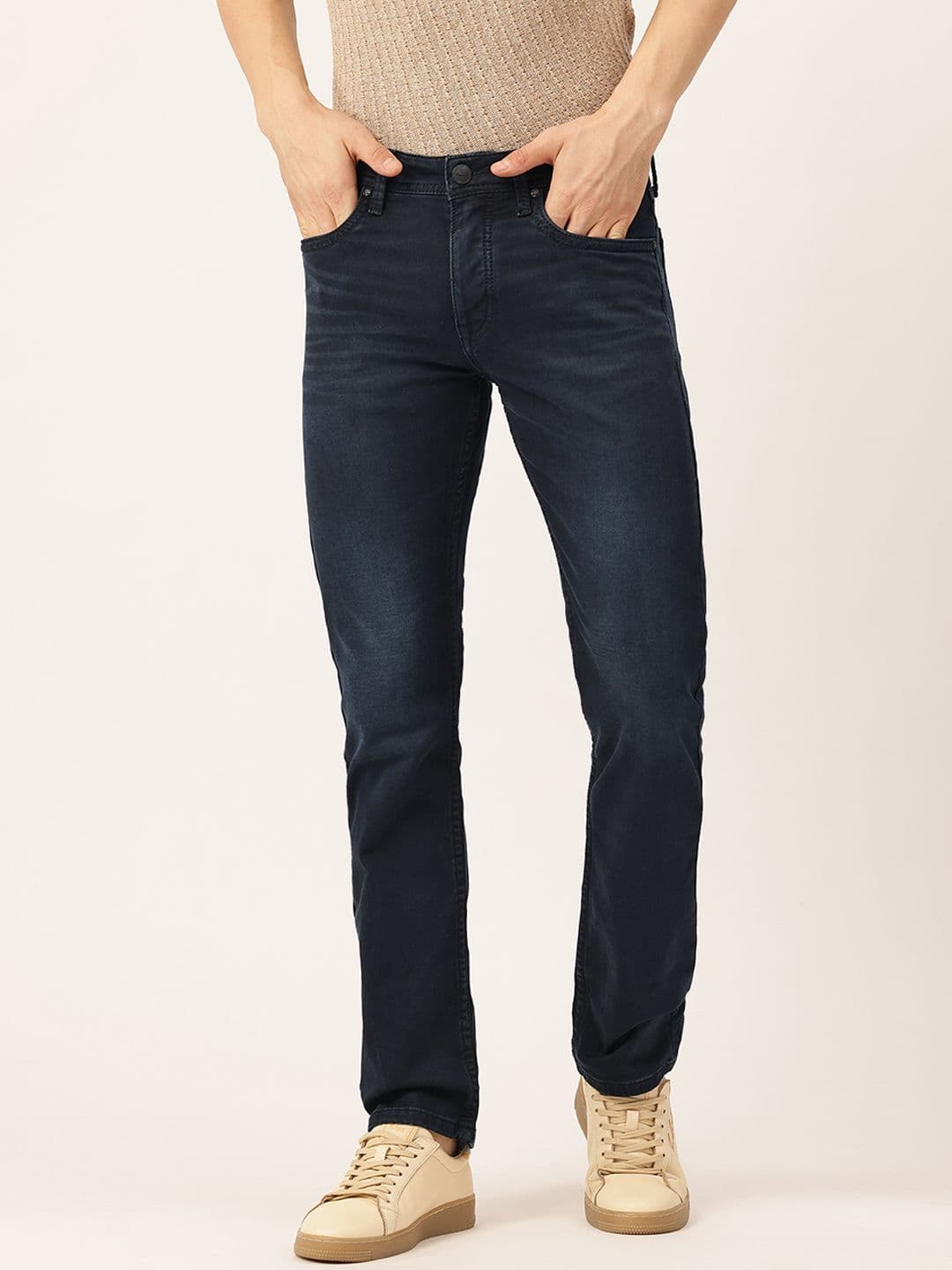 Integriti Men Smart Slim Fit Mid-Rise Light Fade Stretchable Jeans - view 1