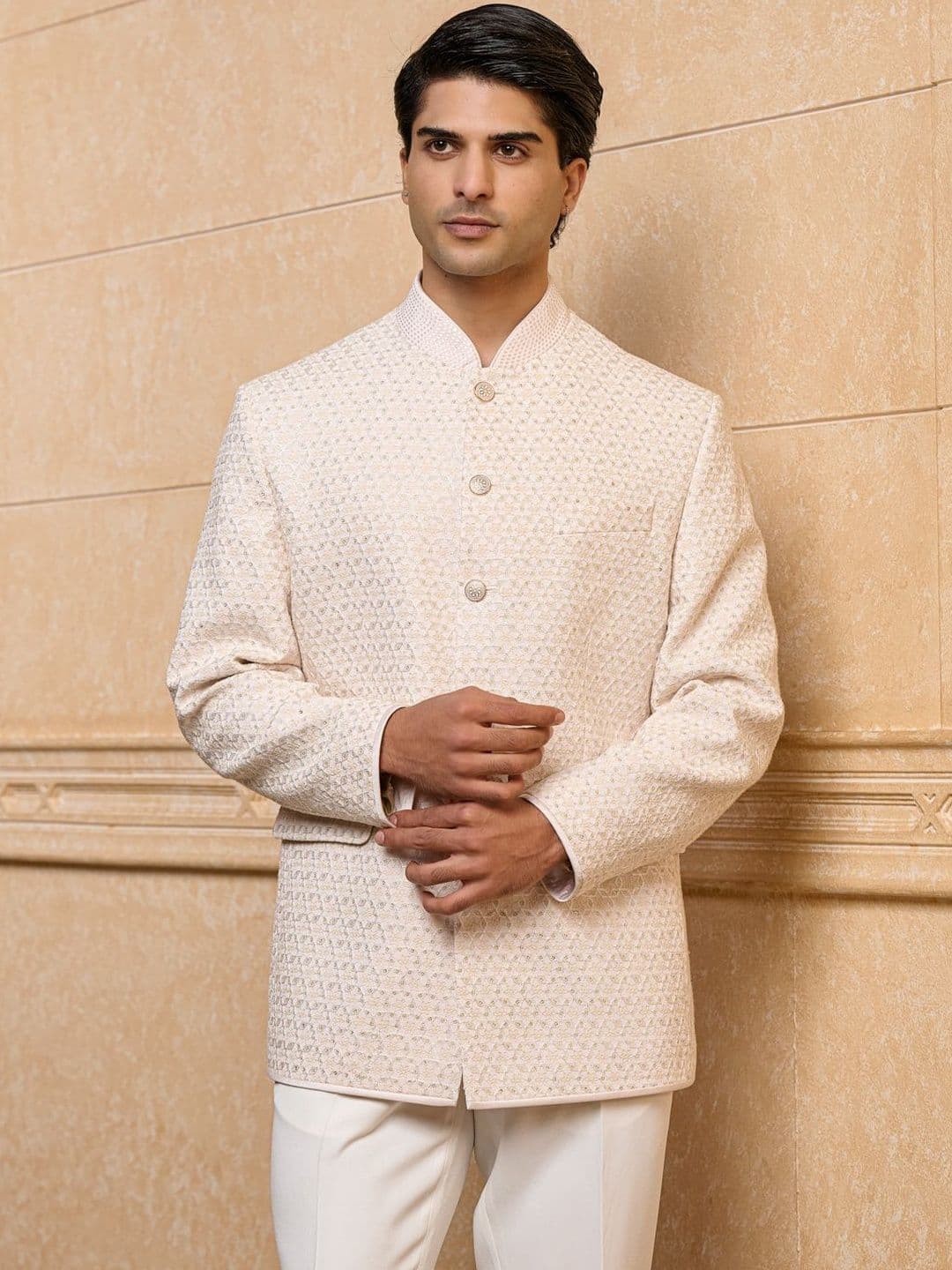 Tasva Embroidered Woven Nehru Jackets - view 1