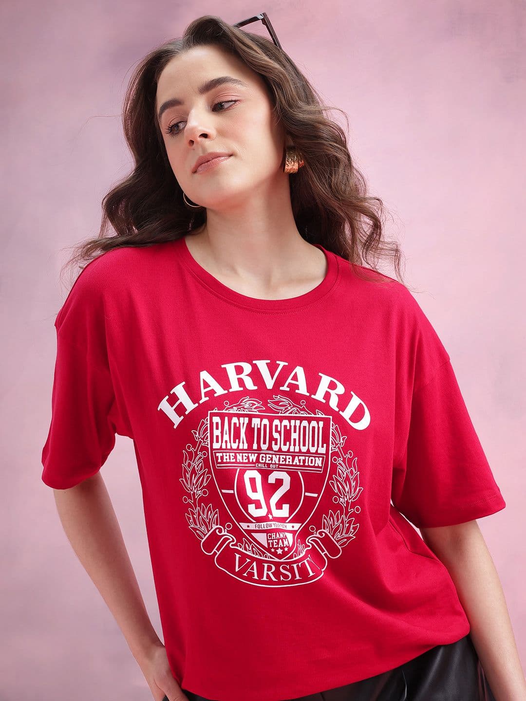 DressBerry Typography Printed Drop-Shoulder Sleeves Relaxed Fit Pure Cotton T-shirt - view 1