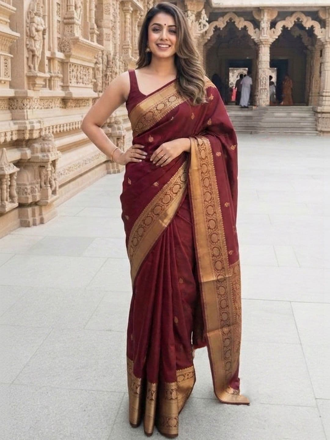 KALINI Woven Design Zari Silk Blend Designer Banarasi Saree - view 1