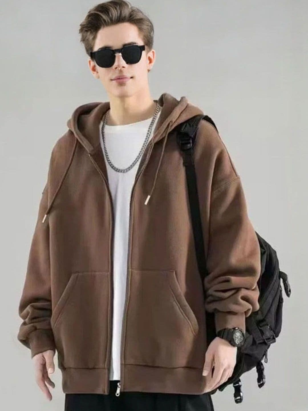 StyleCast Men Hooded Solid Bomber Jacket - view 1