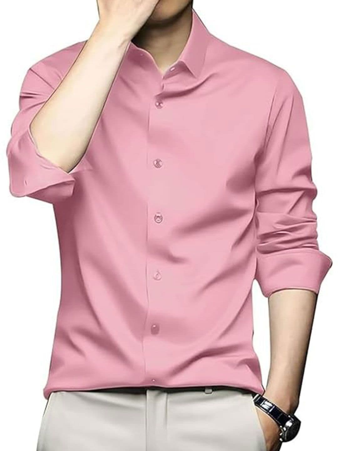 Deelmo Men Solid Spread Collar Formal Shirt - view 1