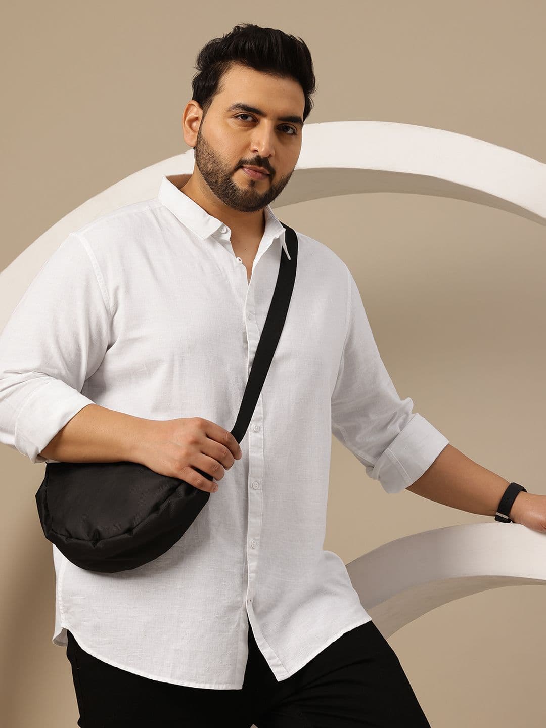 Sztori Plus Size Cotton Linen Premium Casual Shirt - view 1