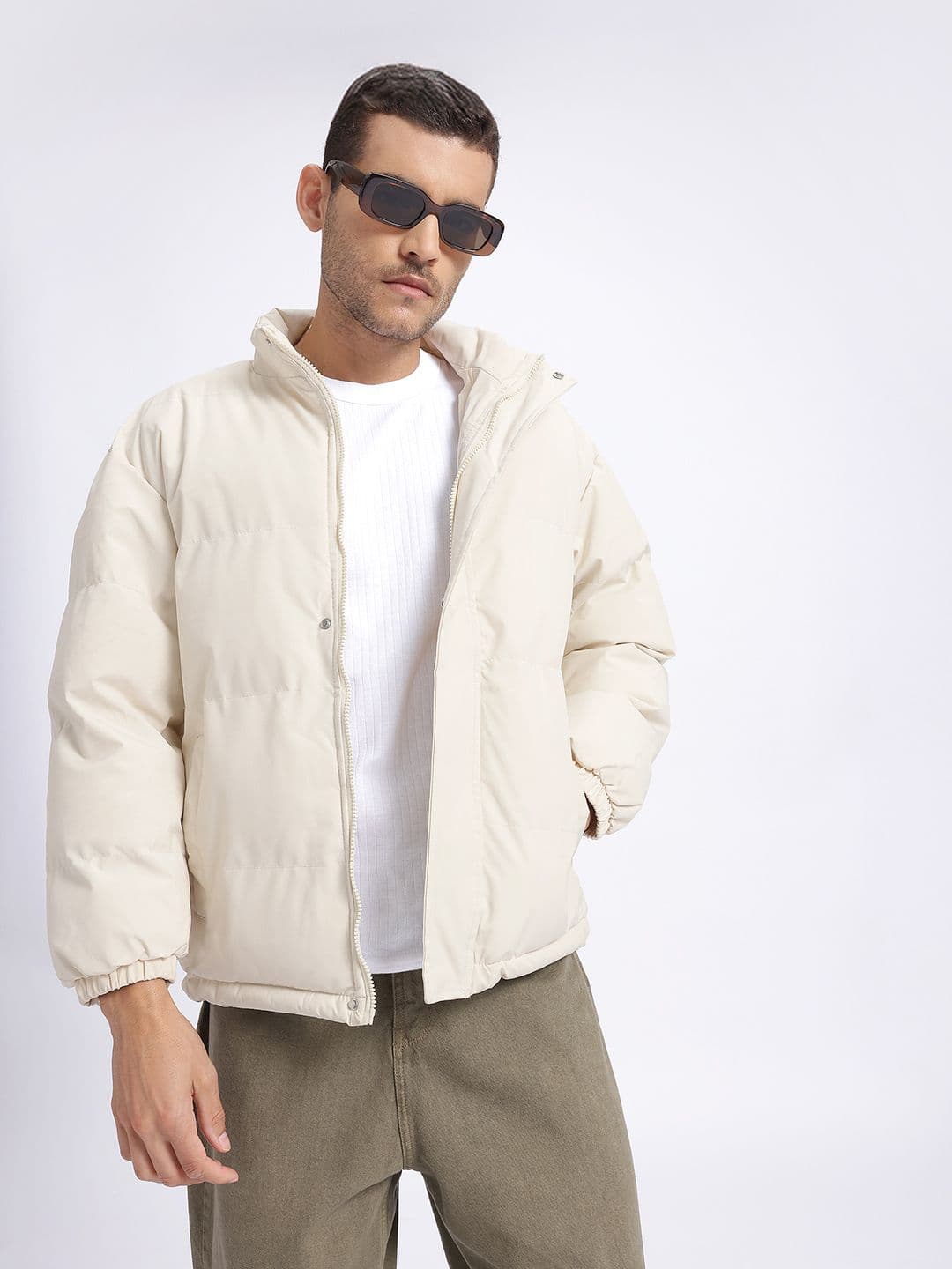 StyleCast x Revolte Mock Collar Puffer Jacket with Toggle Hem - view 1