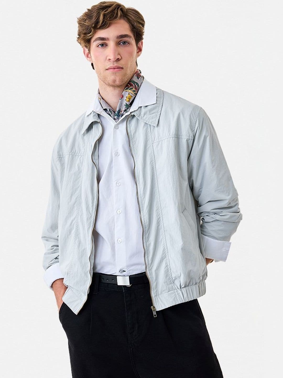 Snitch Light Grey Plain Jacket - view 1
