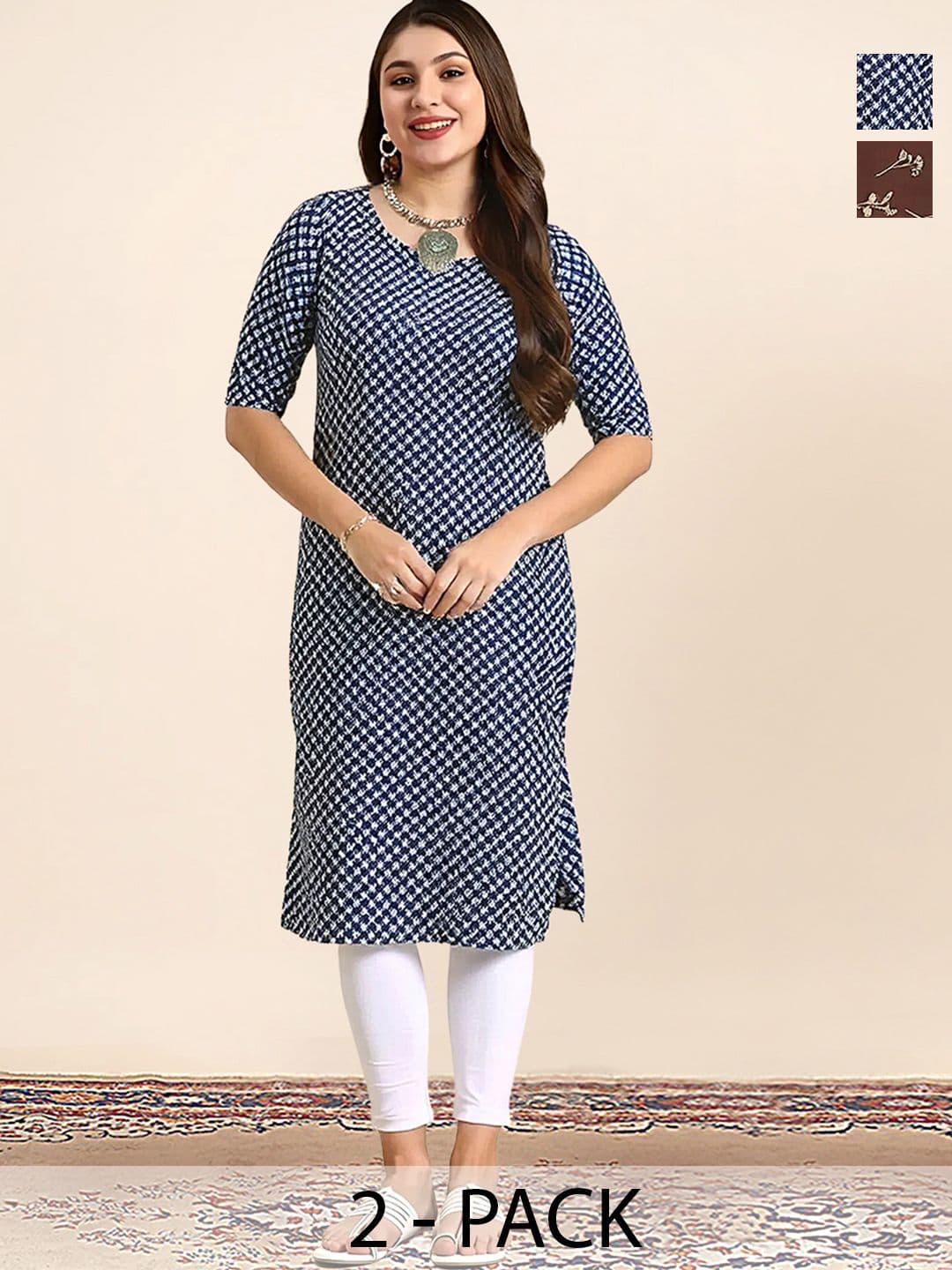 arangya Women Ethnic Motifs Printed Crepe Kurta - view 1