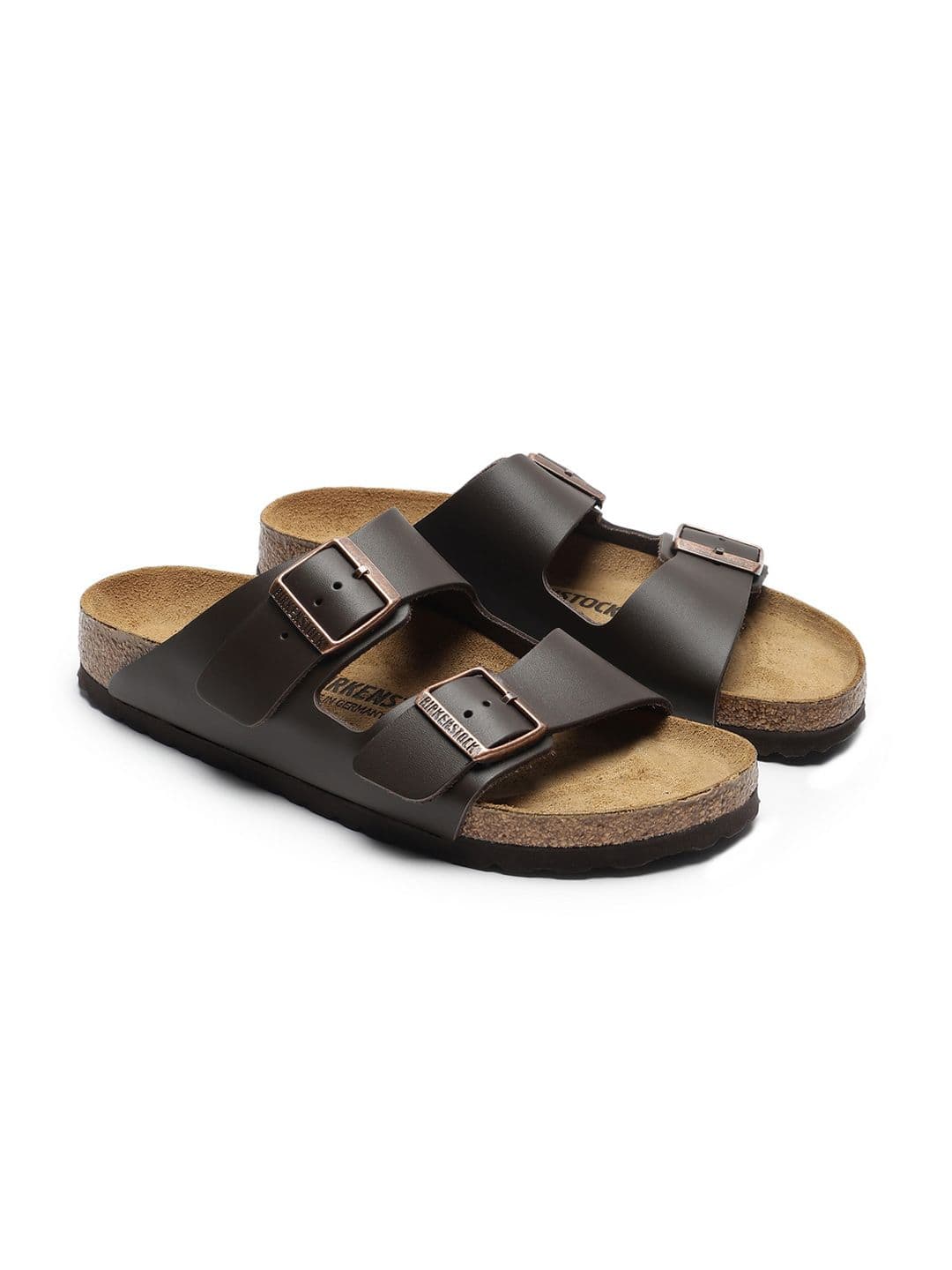 Birkenstock Unisex Brown Arizona Natural Leather Narrow Width Sandals - view 1