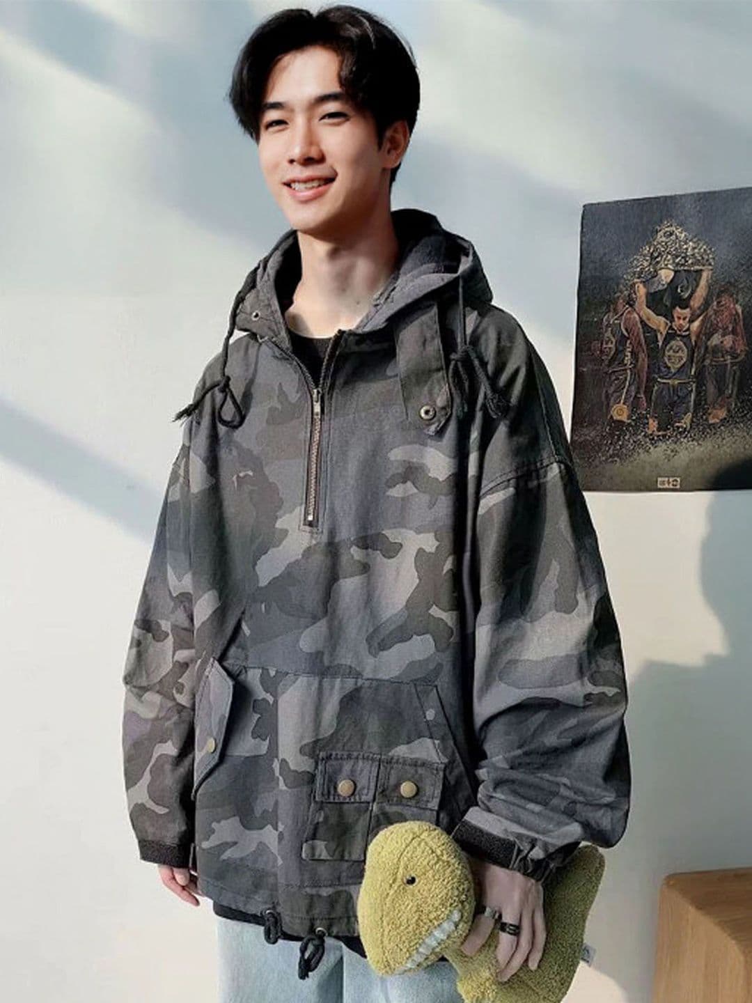 StyleCast Men Hooded Camouflage Tailored Jacket - view 1