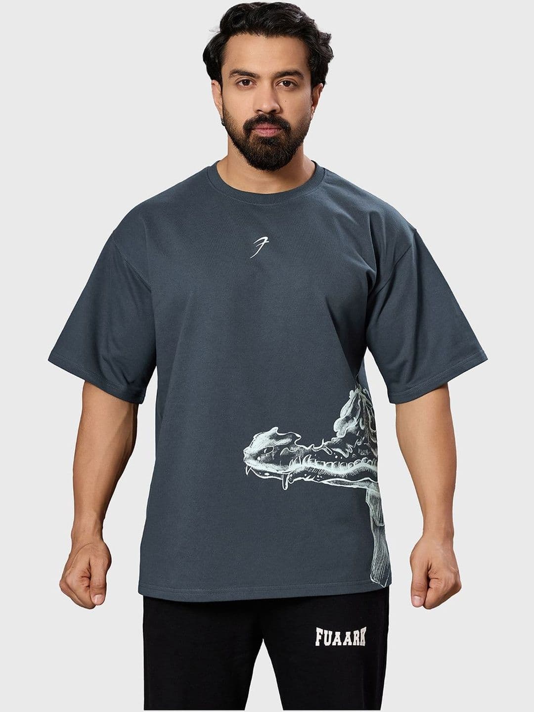 FUAARK Bite Back Cottin Cotton Round Neck Short Sleeves Oversized T-shirt - view 1