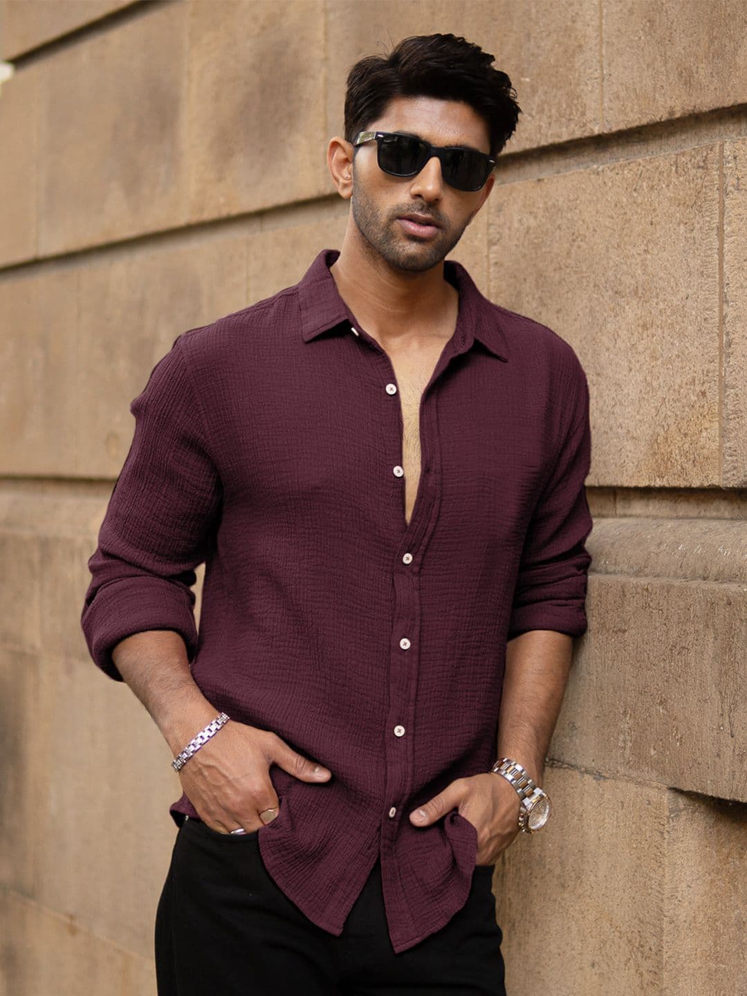 Powerlook Men Solid Spread Collar Casual Shirt - view 1