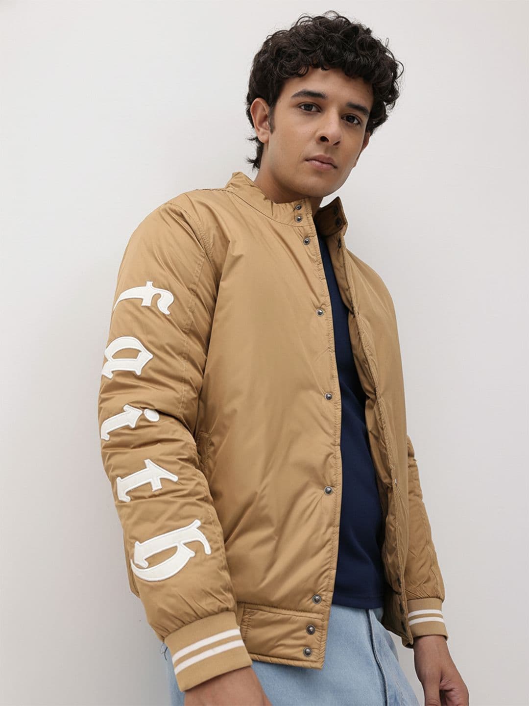 The Roadster Life Co. Typography Patchwork Detail Bomber Jacket - view 1