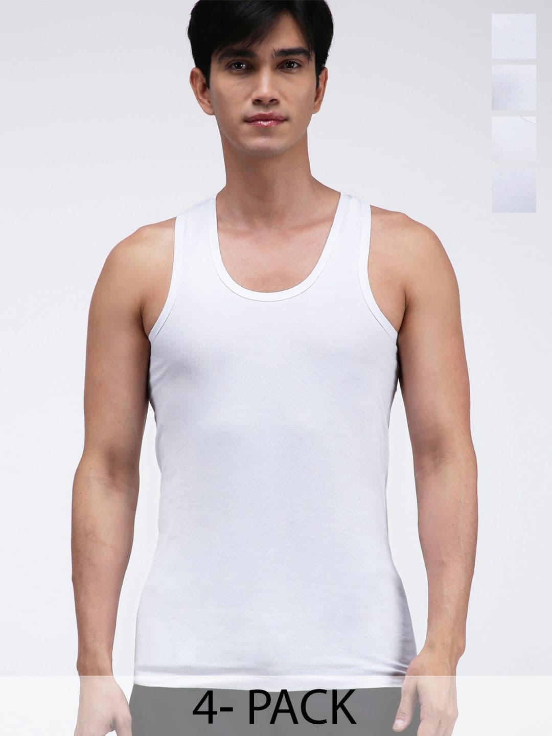 AMUL COMFY Pack Of 4 Cotton Undershirt Vests AC-PLVESTWHTRN-WHT-S-4PC - view 1