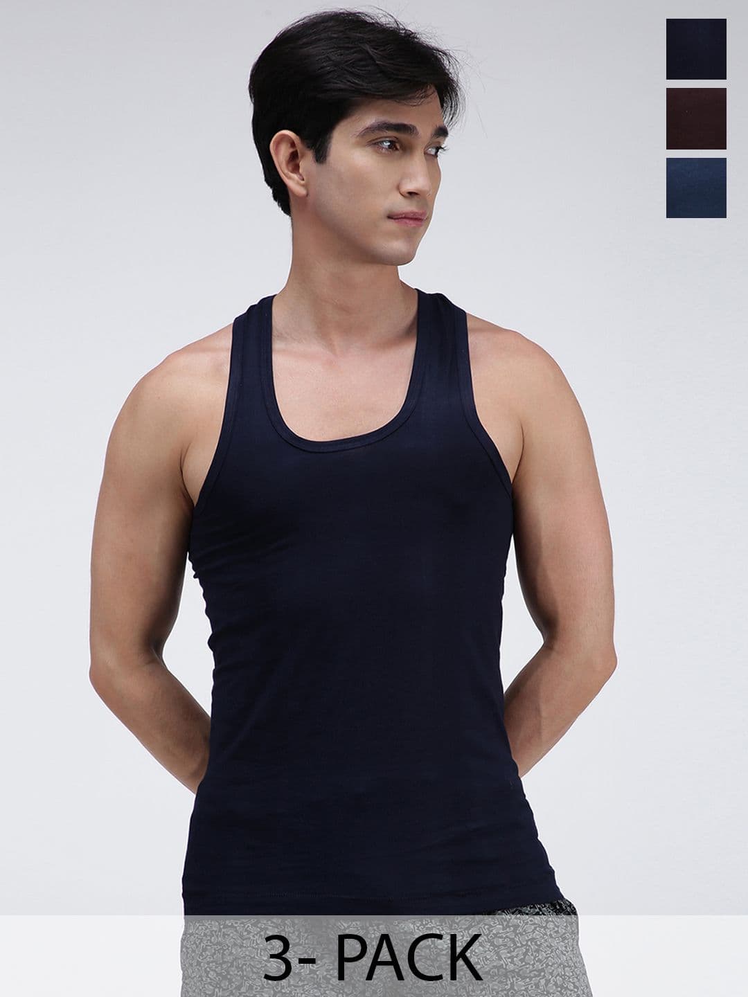 AMUL COMFY Pack Of 3 Pure Cotton Undershirt Innerwear Vests AC-CVESTRN-NY-AF-CB-S-3PC - view 1
