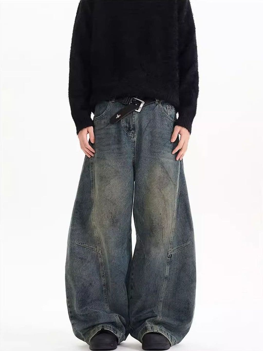 StyleCast x Revolte Men Wide Leg Mid-Rise Light Fade Jeans - view 1